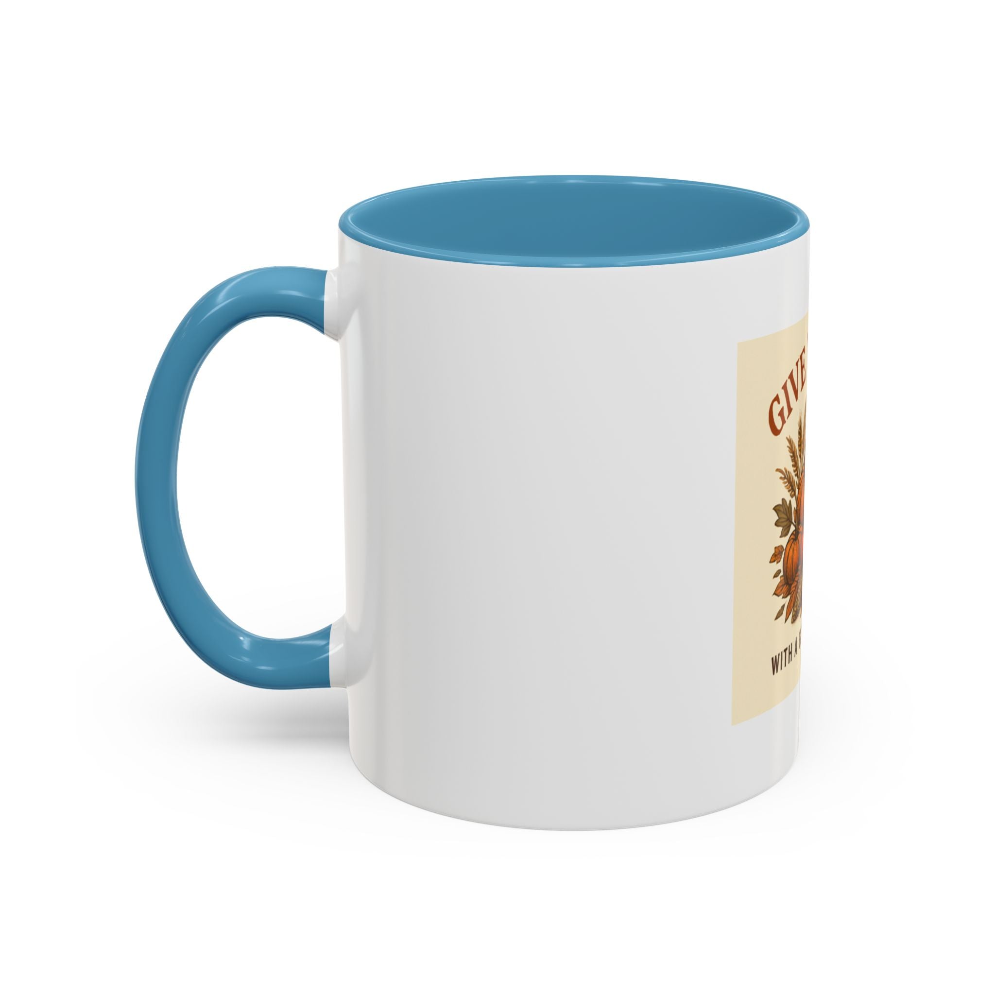 Thanksgiving Accent Coffee Mug | Grateful Heart Mug | Fall Decor | Seasonal Gift | Hot Beverage Cup | Harvest Celebration