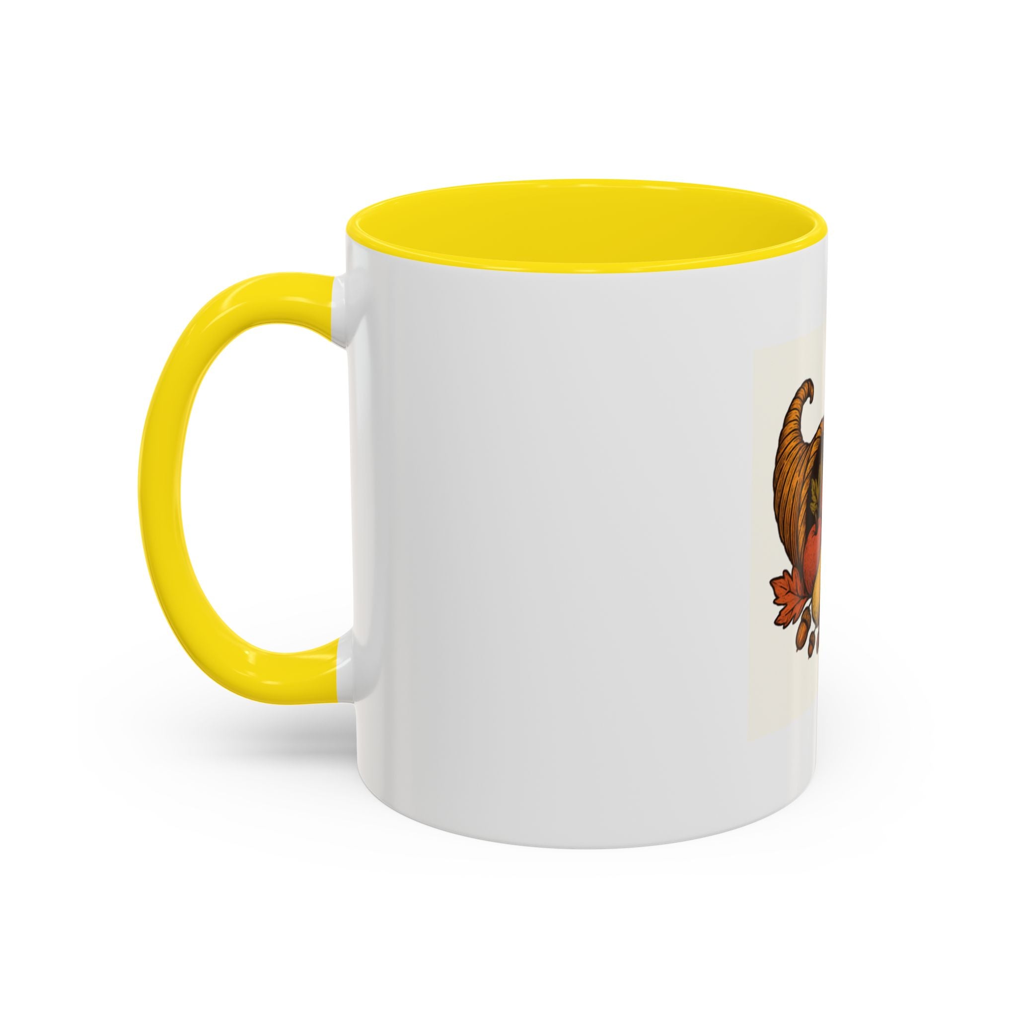 Thanksgiving Cornucopia Accent Coffee Mug Harvest Celebration