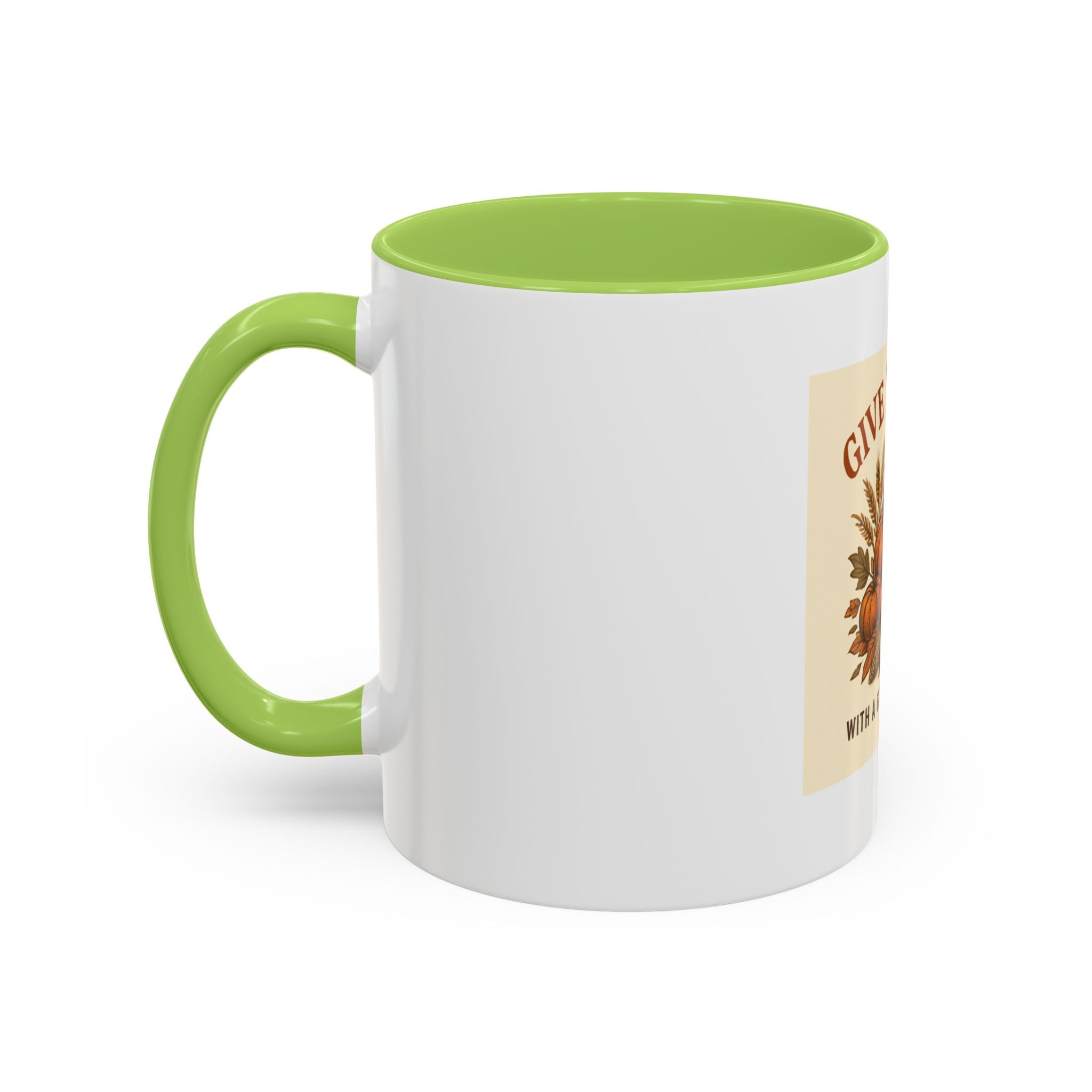Thanksgiving Accent Coffee Mug | Grateful Heart Mug | Fall Decor | Seasonal Gift | Hot Beverage Cup | Harvest Celebration