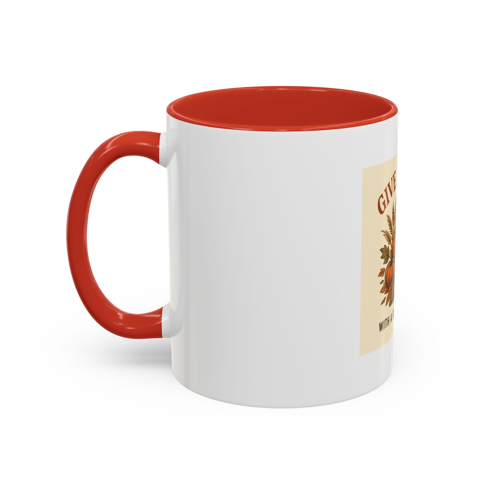Thanksgiving Accent Coffee Mug | Grateful Heart Mug | Fall Decor | Seasonal Gift | Hot Beverage Cup | Harvest Celebration