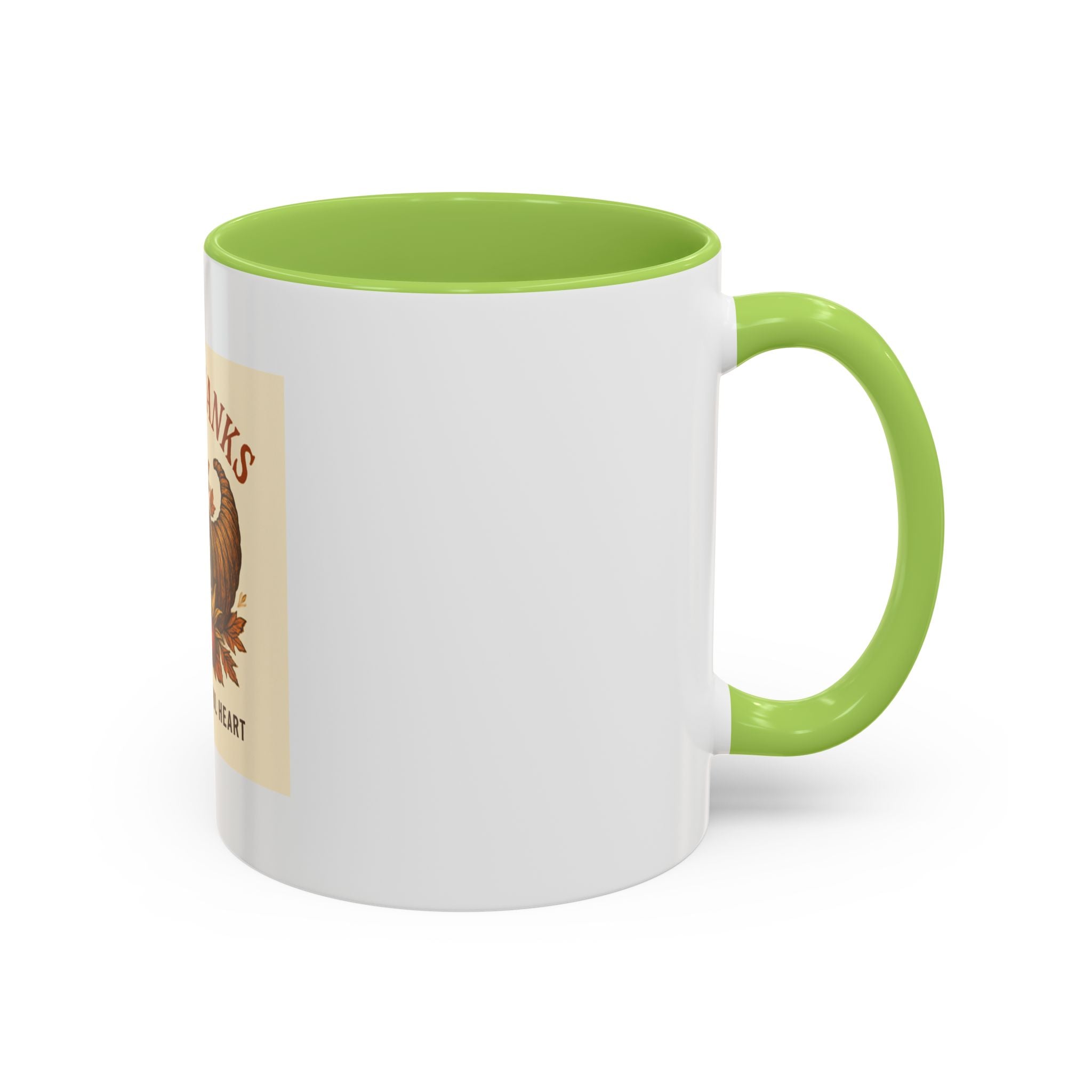 Thanksgiving Accent Coffee Mug | Grateful Heart Mug | Fall Decor | Seasonal Gift | Hot Beverage Cup | Harvest Celebration