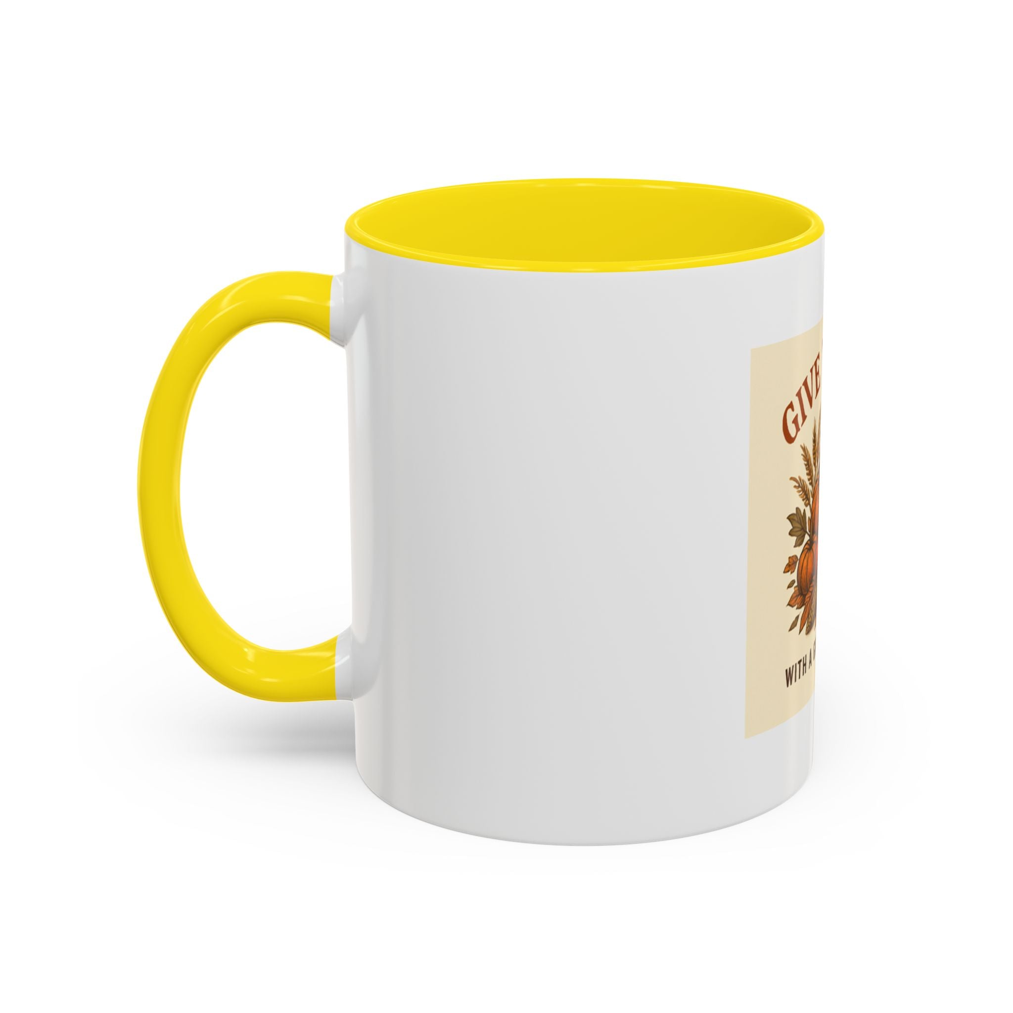 Thanksgiving Accent Coffee Mug | Grateful Heart Mug | Fall Decor | Seasonal Gift | Hot Beverage Cup | Harvest Celebration