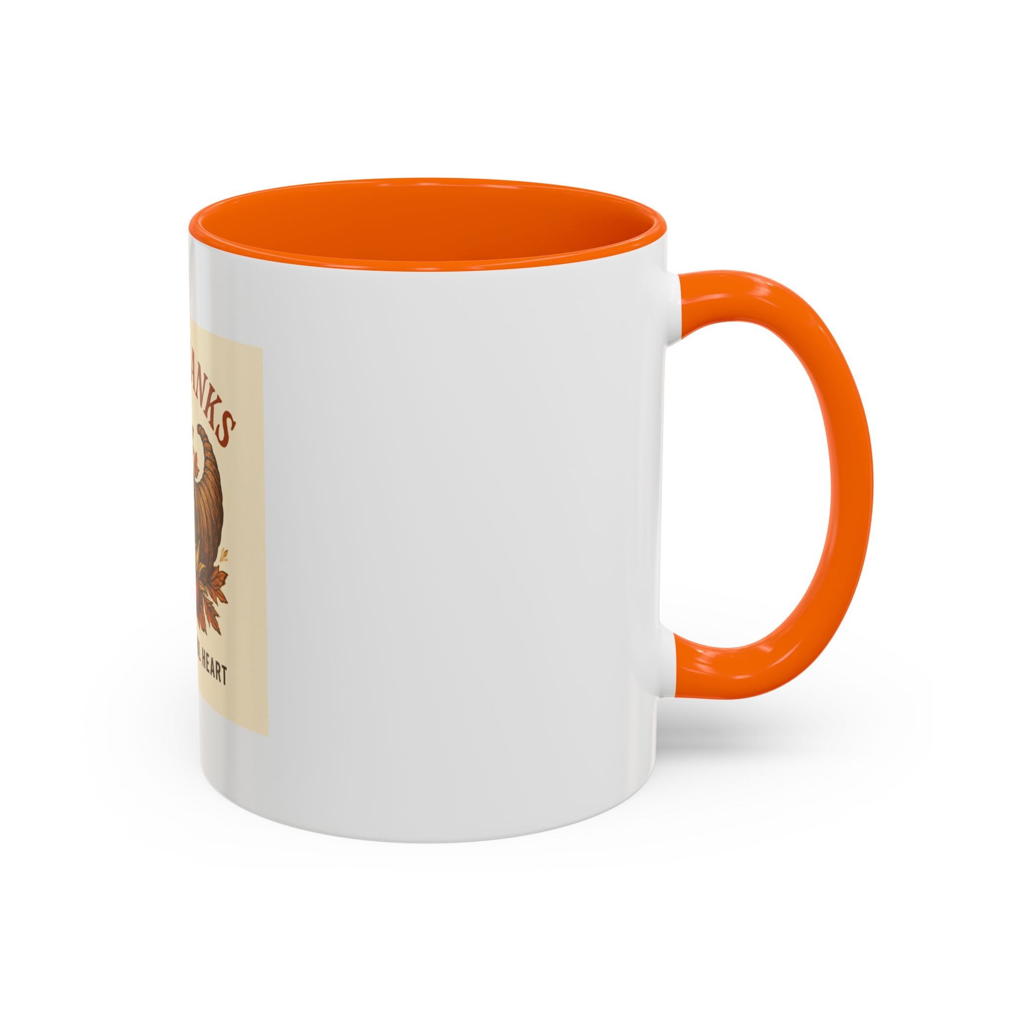 Thanksgiving Accent Coffee Mug | Grateful Heart Mug | Fall Decor | Seasonal Gift | Hot Beverage Cup | Harvest Celebration