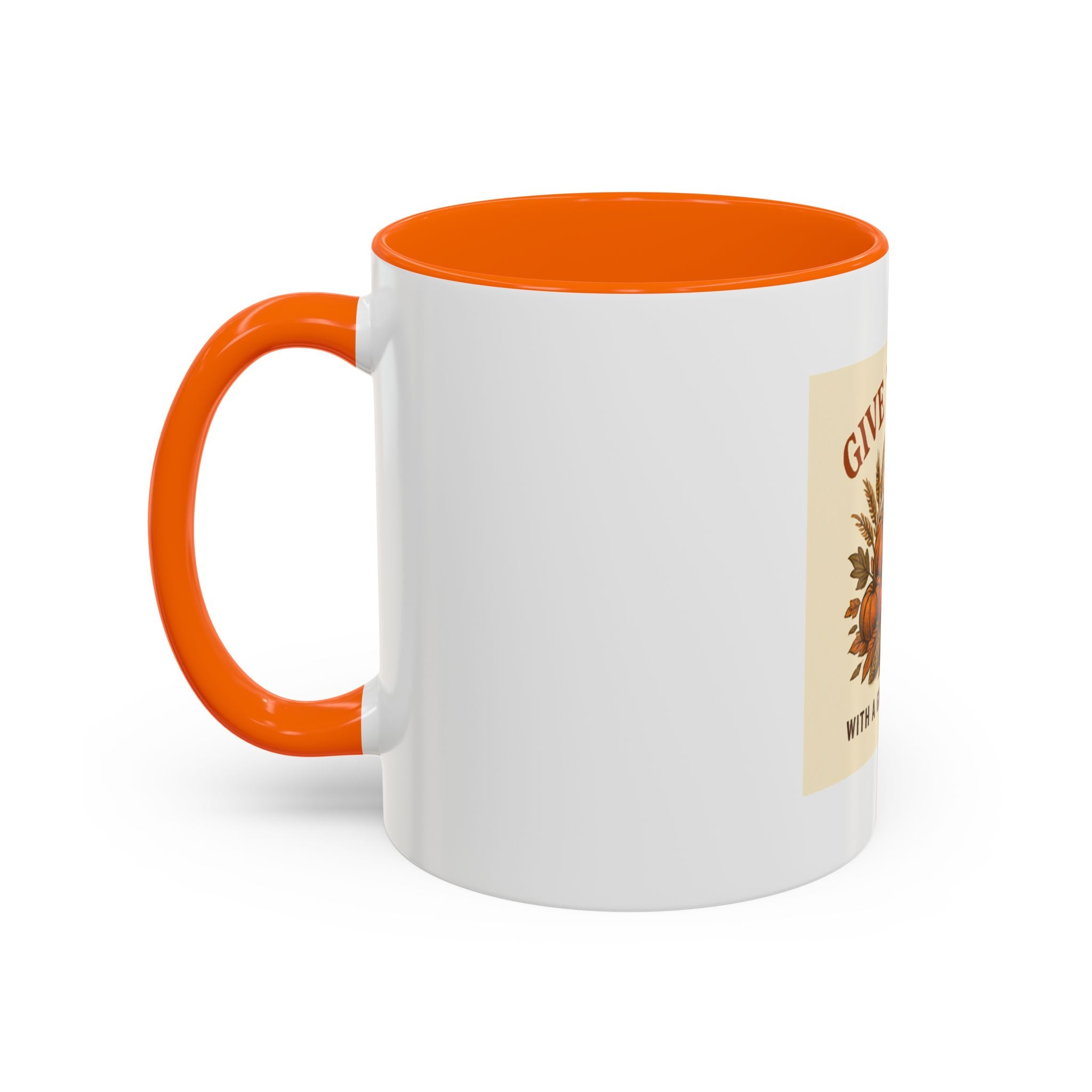 Thanksgiving Accent Coffee Mug | Grateful Heart Mug | Fall Decor | Seasonal Gift | Hot Beverage Cup | Harvest Celebration