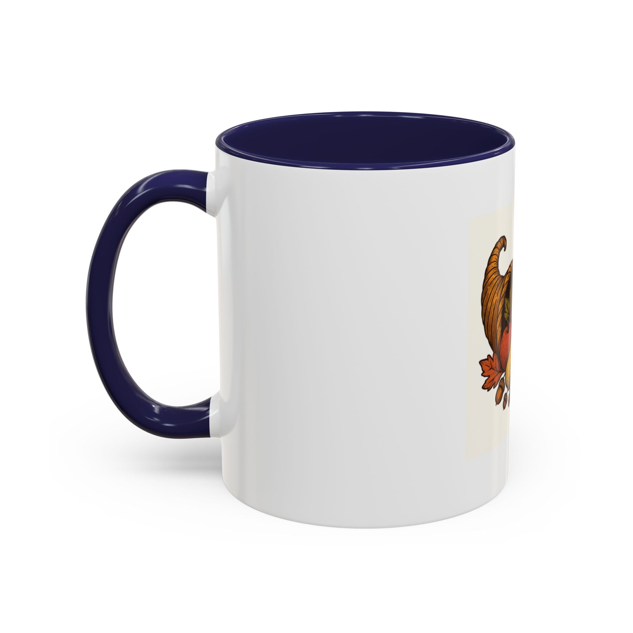 Thanksgiving Cornucopia Accent Coffee Mug Harvest Celebration