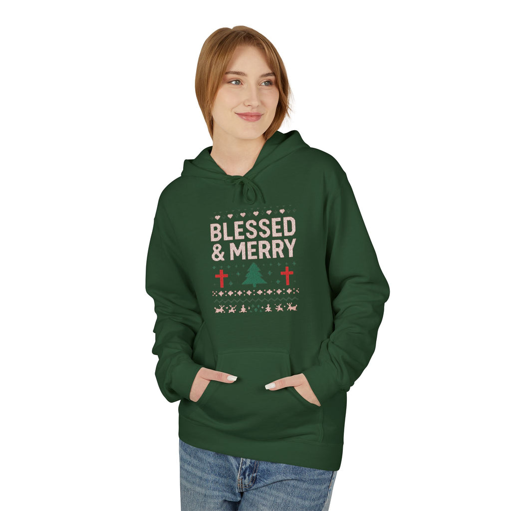 Blessed & Merry Christmas Sweatshirt – Faith-Inspired Holiday Hoodie