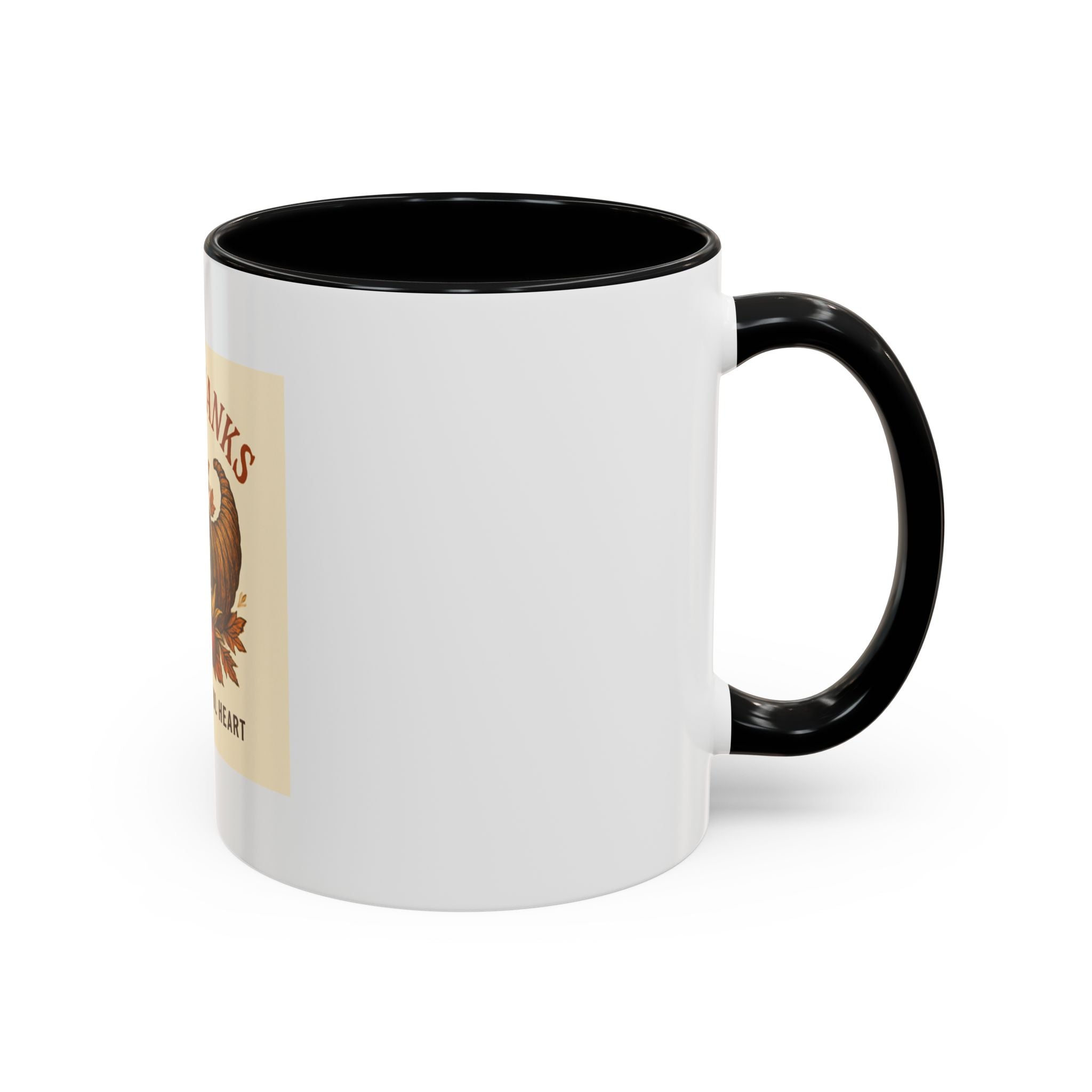 Thanksgiving Accent Coffee Mug | Grateful Heart Mug | Fall Decor | Seasonal Gift | Hot Beverage Cup | Harvest Celebration