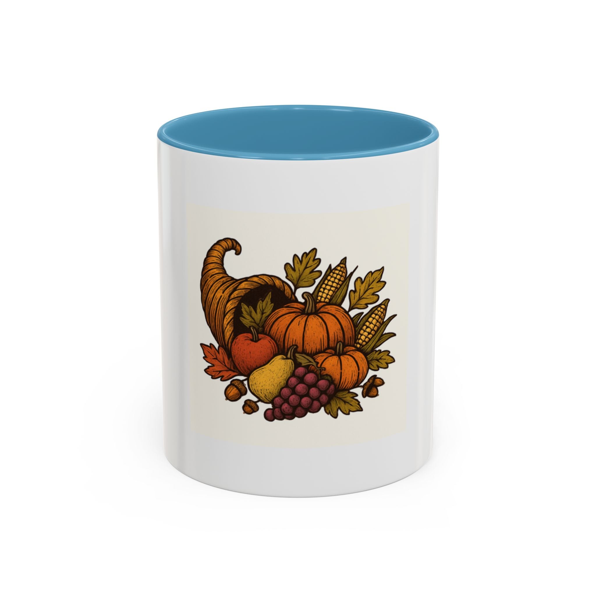 Thanksgiving Cornucopia Accent Coffee Mug Harvest Celebration