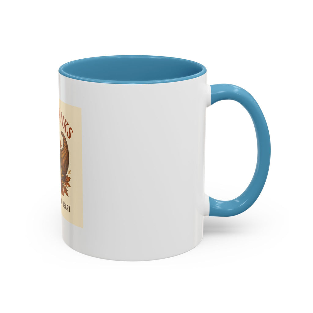 Thanksgiving Accent Coffee Mug | Grateful Heart Mug | Fall Decor | Seasonal Gift | Hot Beverage Cup | Harvest Celebration