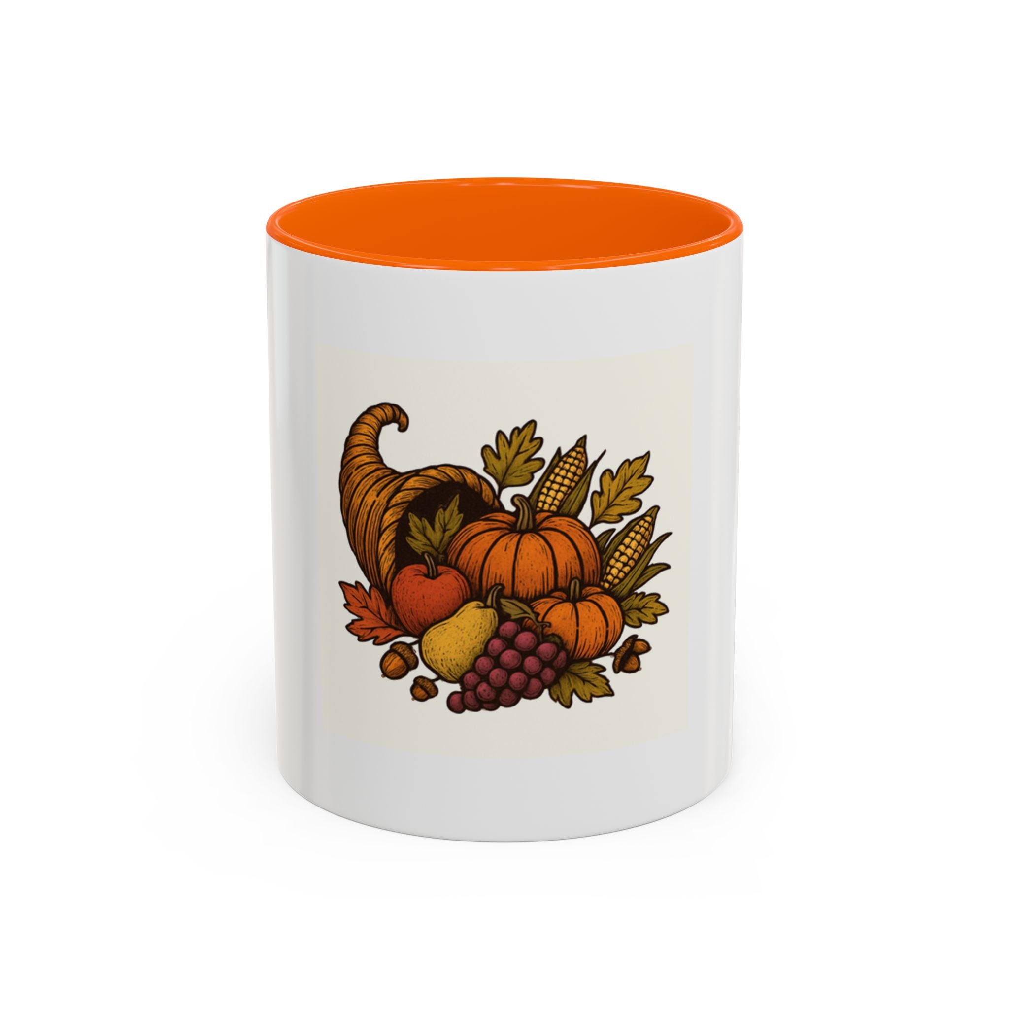 Thanksgiving Cornucopia Accent Coffee Mug Harvest Celebration