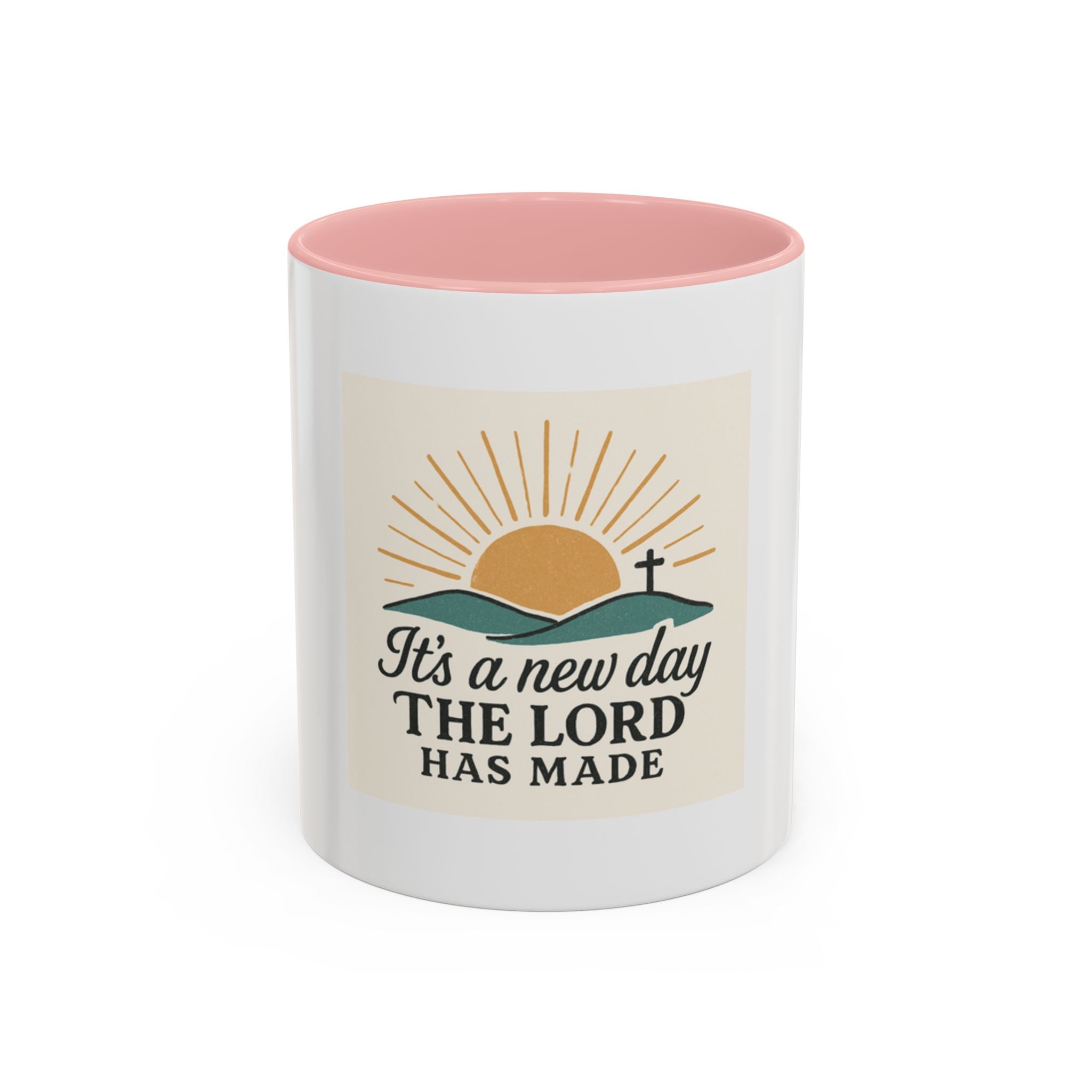 Inspirational Coffee Mug with Sunrise Design, Christian Gift Mug, It's a New Day, Joyful Morning Cup, Perfect for Encouragement