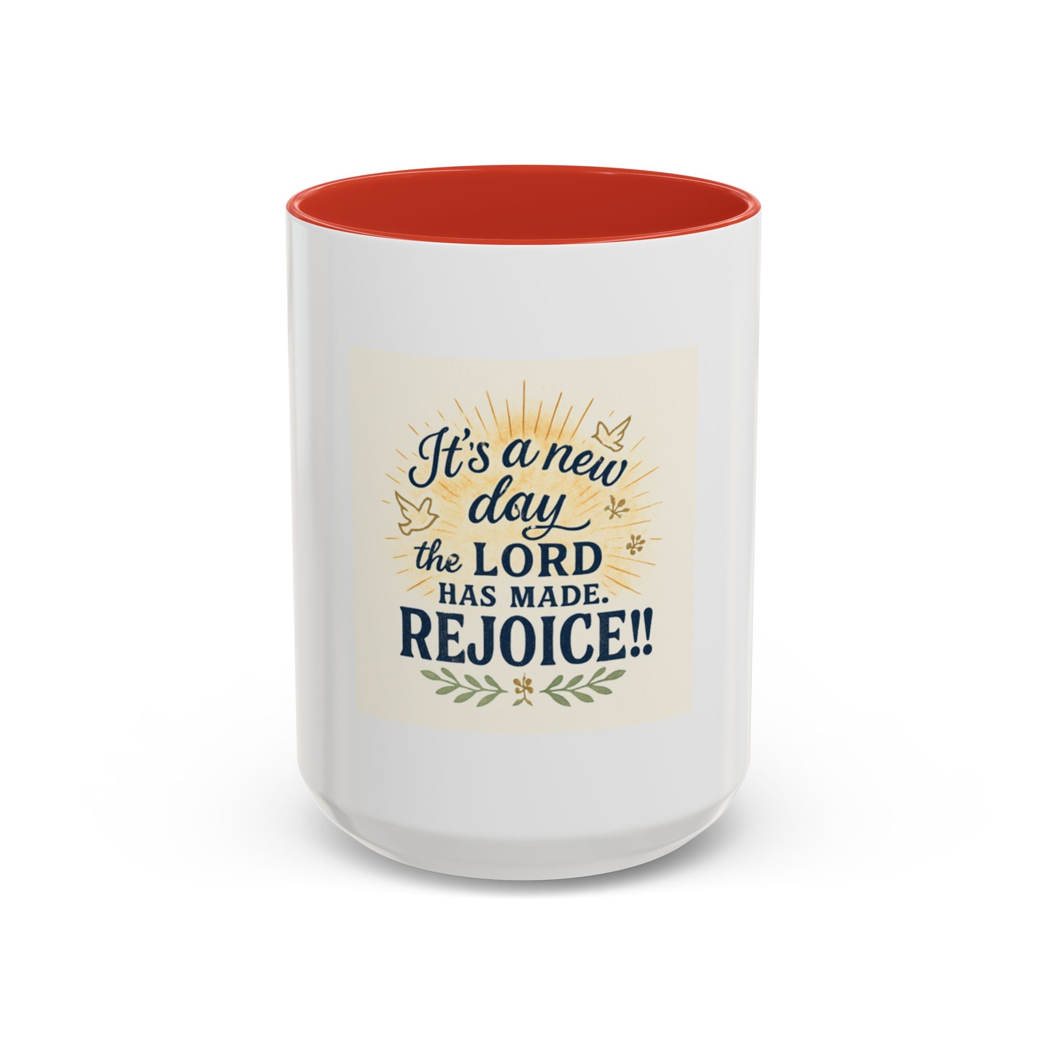 Inspirational Coffee Mug - "It's a New Day, Rejoice!" - Motivational Gift for Coffee Lovers, Faith & Daily Joy for home or office.