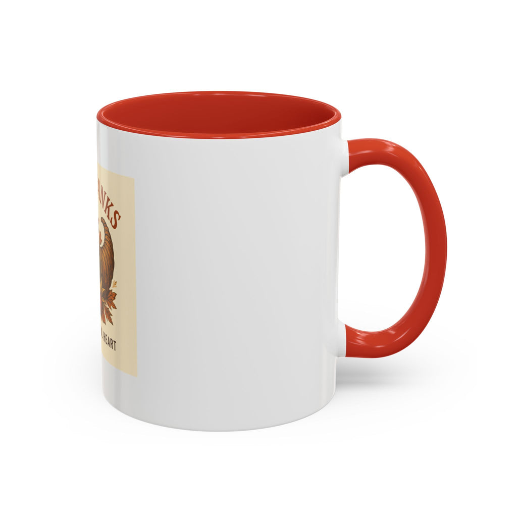 Thanksgiving Accent Coffee Mug | Grateful Heart Mug | Fall Decor | Seasonal Gift | Hot Beverage Cup | Harvest Celebration
