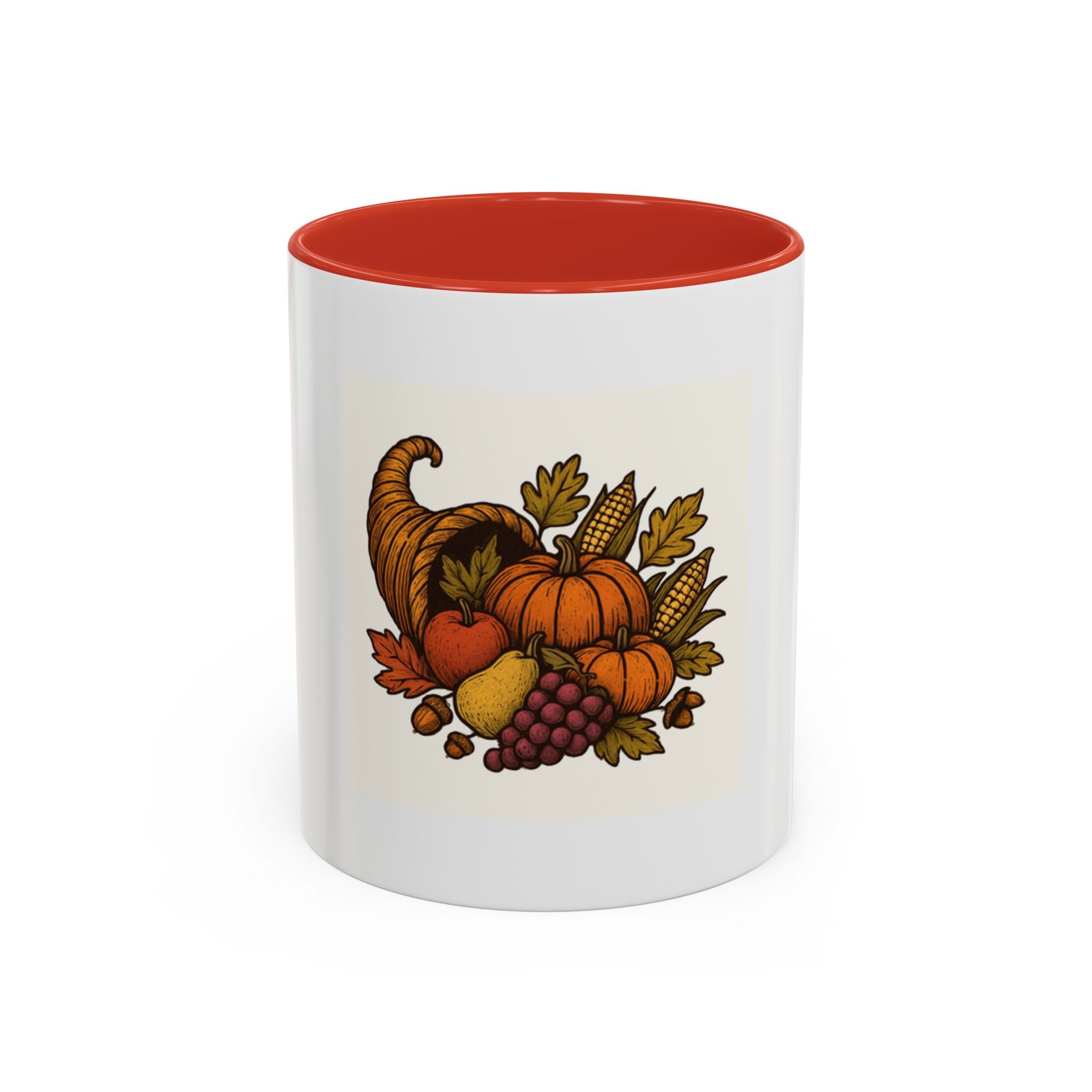Thanksgiving Cornucopia Accent Coffee Mug Harvest Celebration
