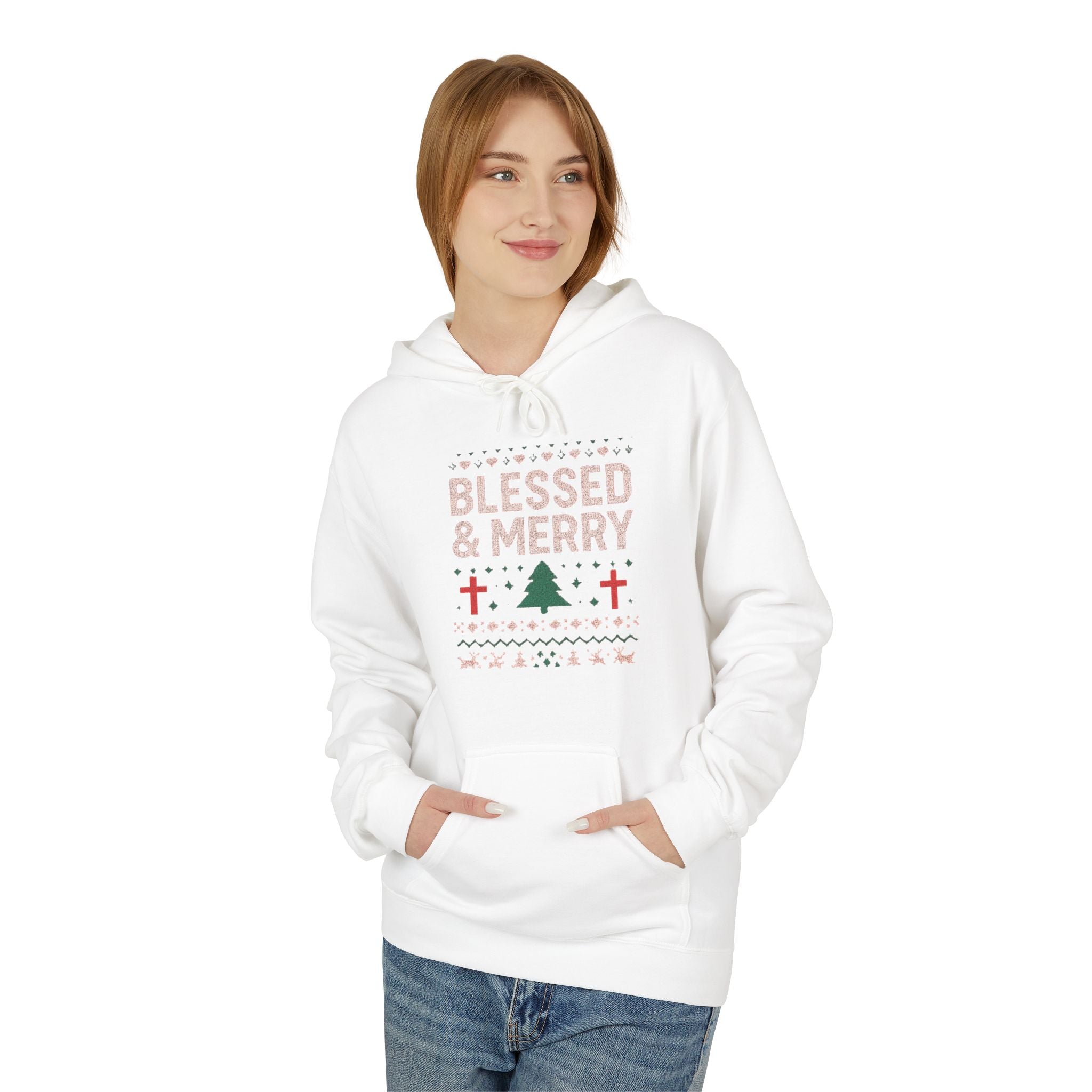 Blessed & Merry Christmas Sweatshirt – Faith-Inspired Holiday Hoodie