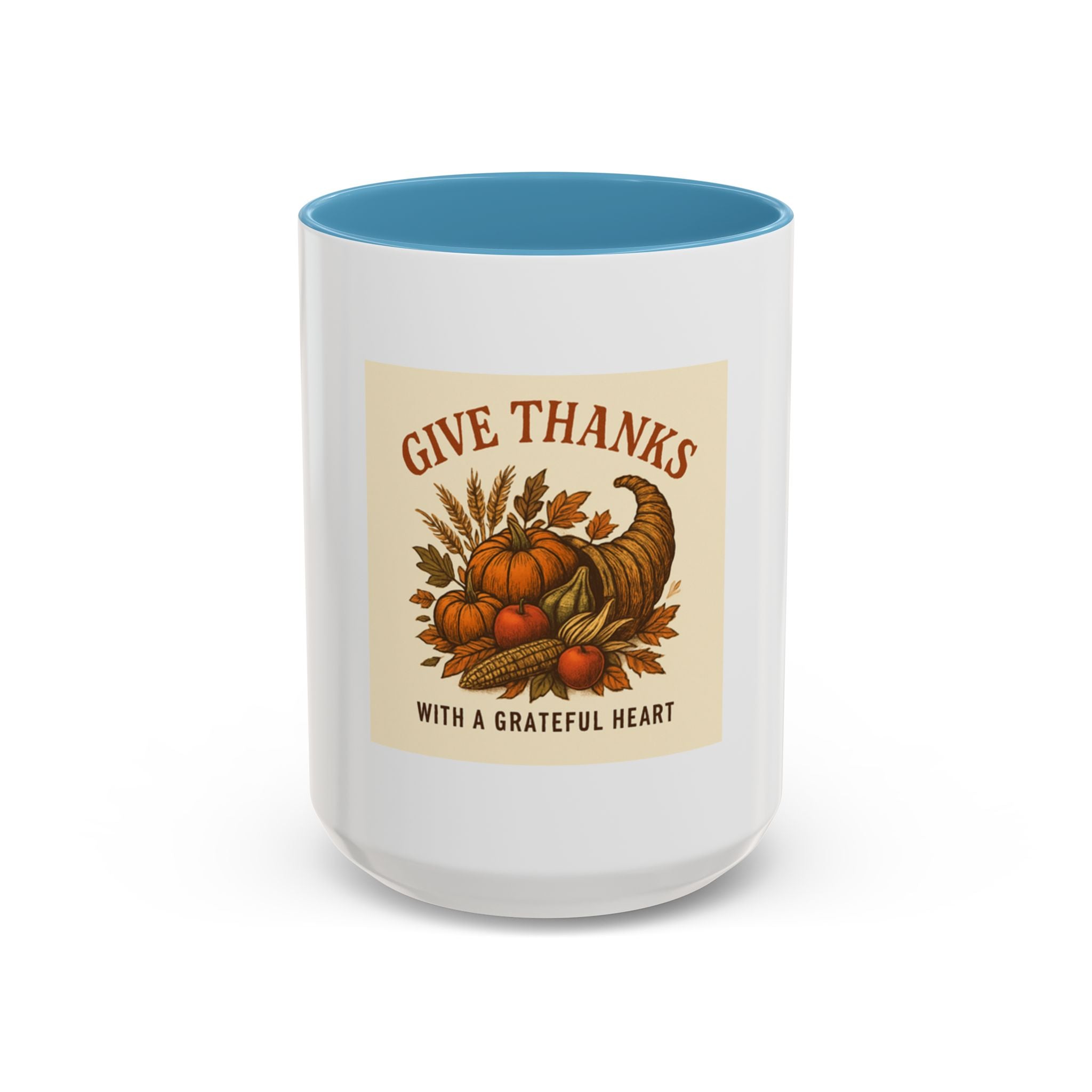 Thanksgiving Accent Coffee Mug | Grateful Heart Mug | Fall Decor | Seasonal Gift | Hot Beverage Cup | Harvest Celebration