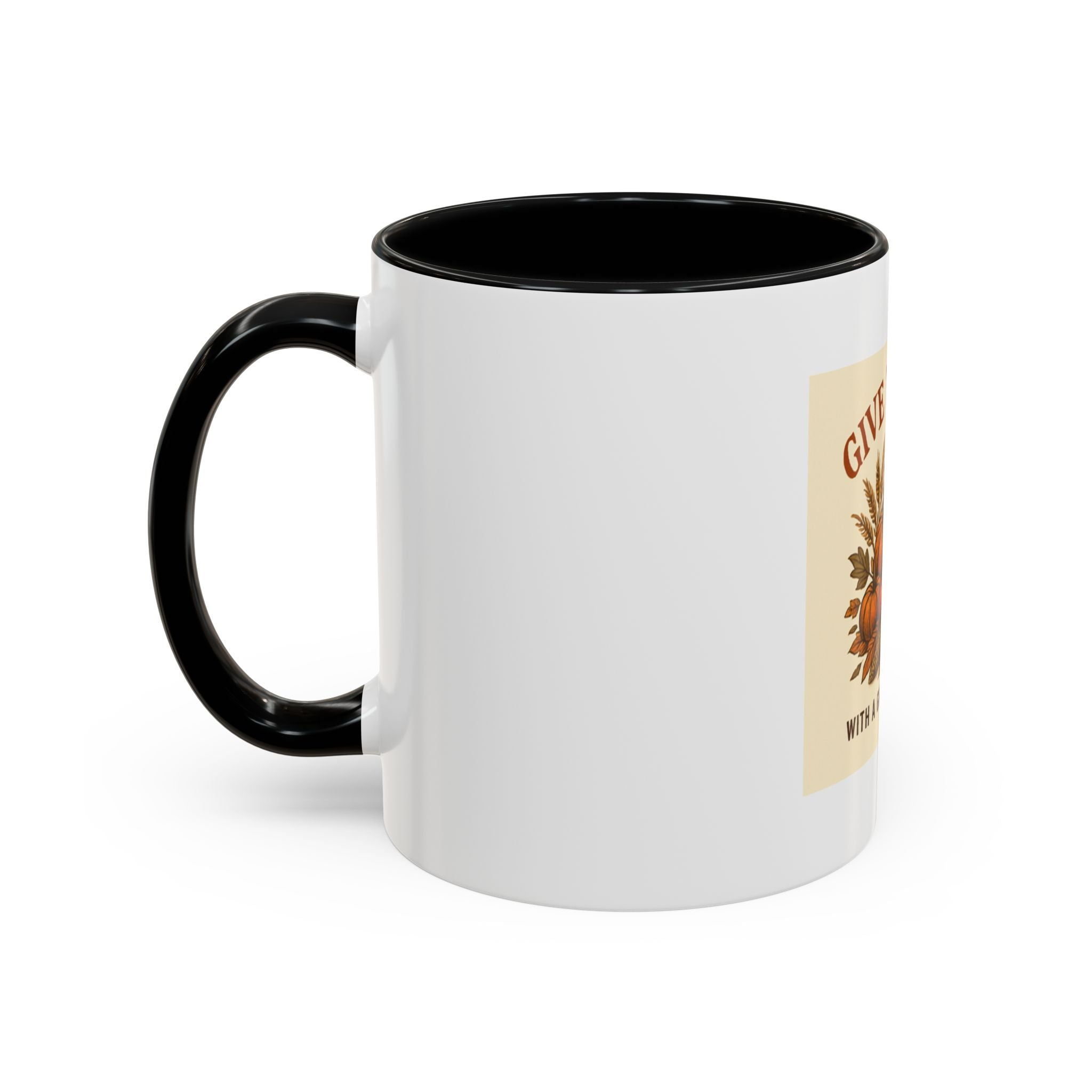 Thanksgiving Accent Coffee Mug | Grateful Heart Mug | Fall Decor | Seasonal Gift | Hot Beverage Cup | Harvest Celebration