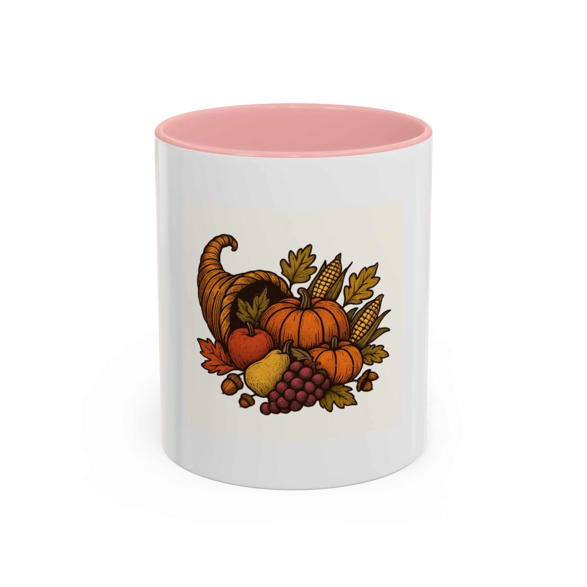 Thanksgiving Cornucopia Accent Coffee Mug Harvest Celebration