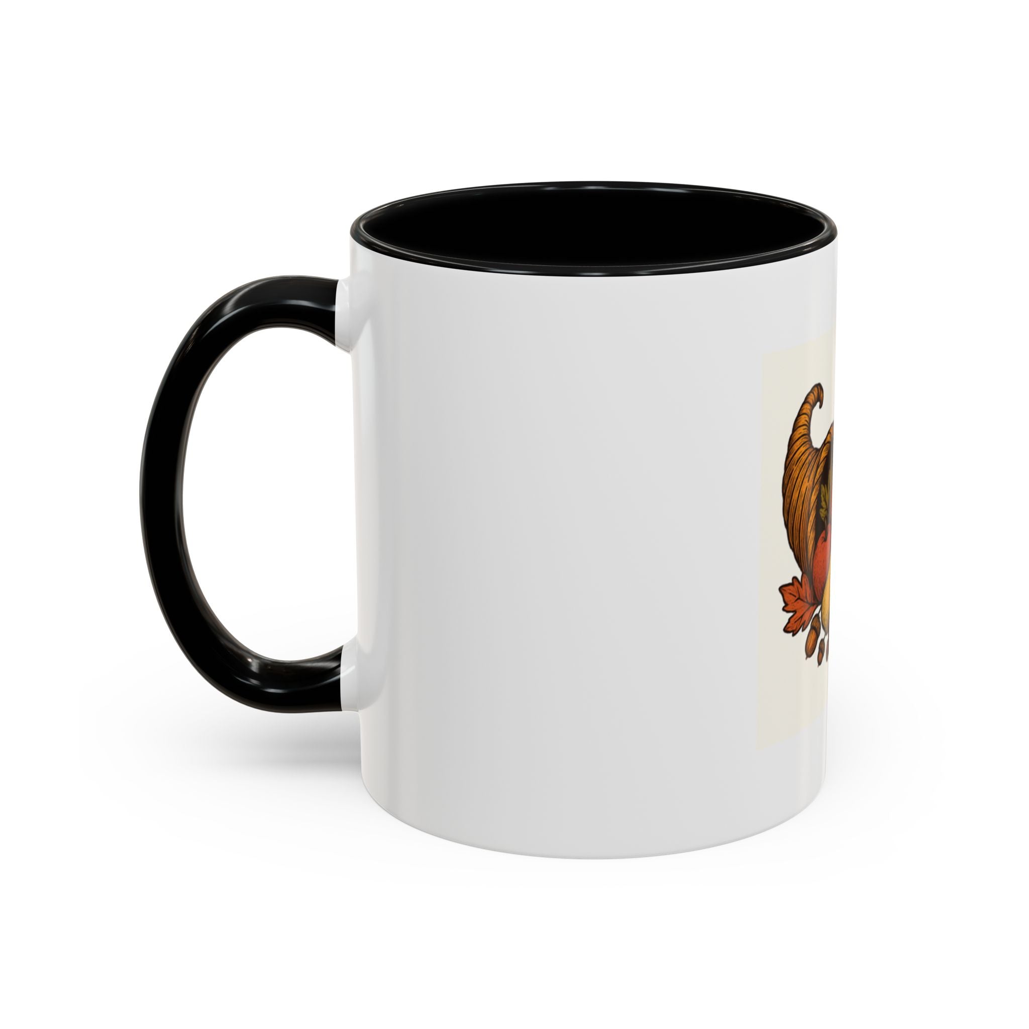 Thanksgiving Cornucopia Accent Coffee Mug Harvest Celebration