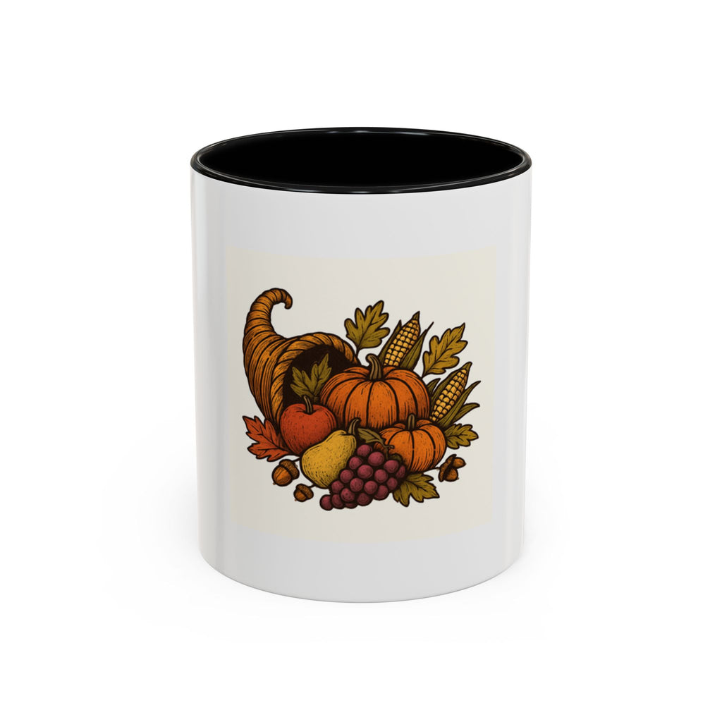 Thanksgiving Cornucopia Accent Coffee Mug Harvest Celebration