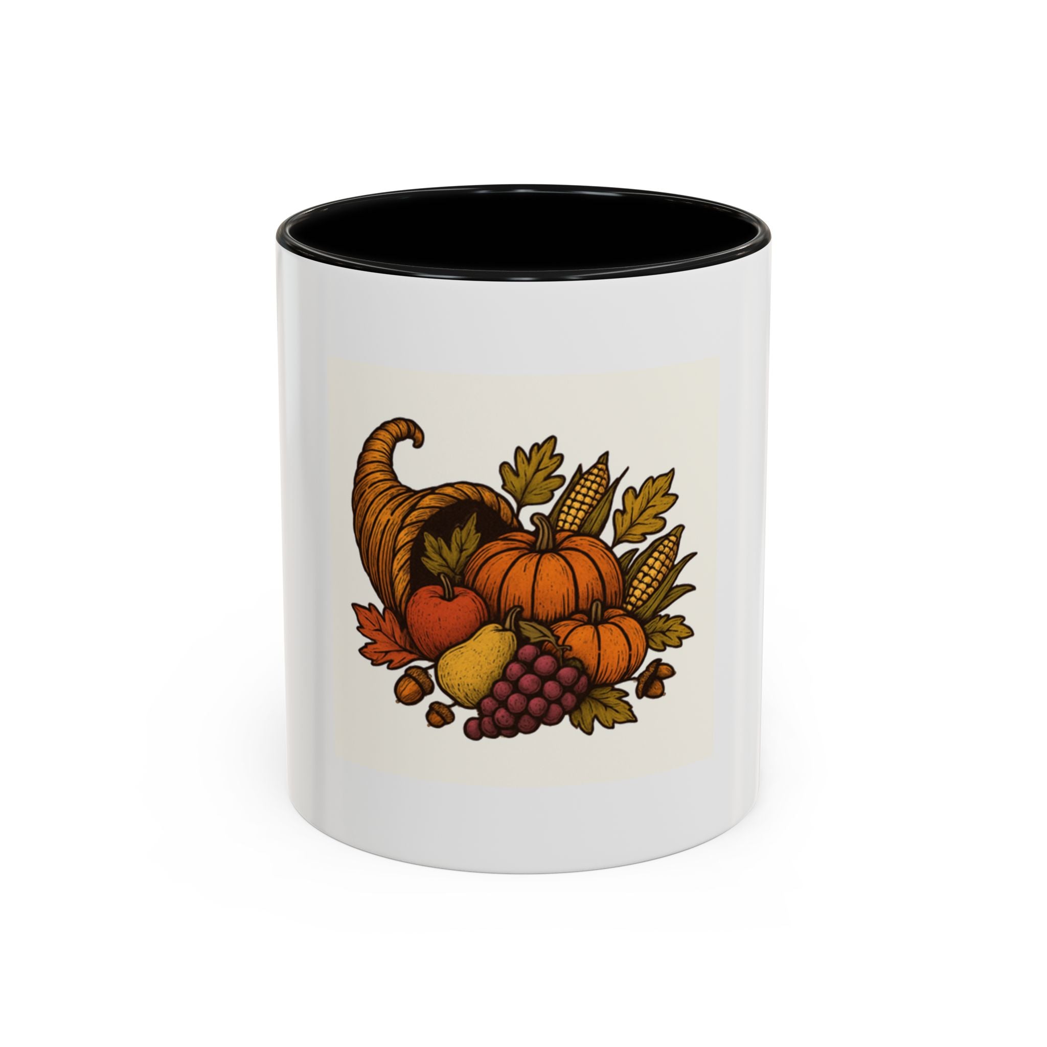Thanksgiving Cornucopia Accent Coffee Mug Harvest Celebration