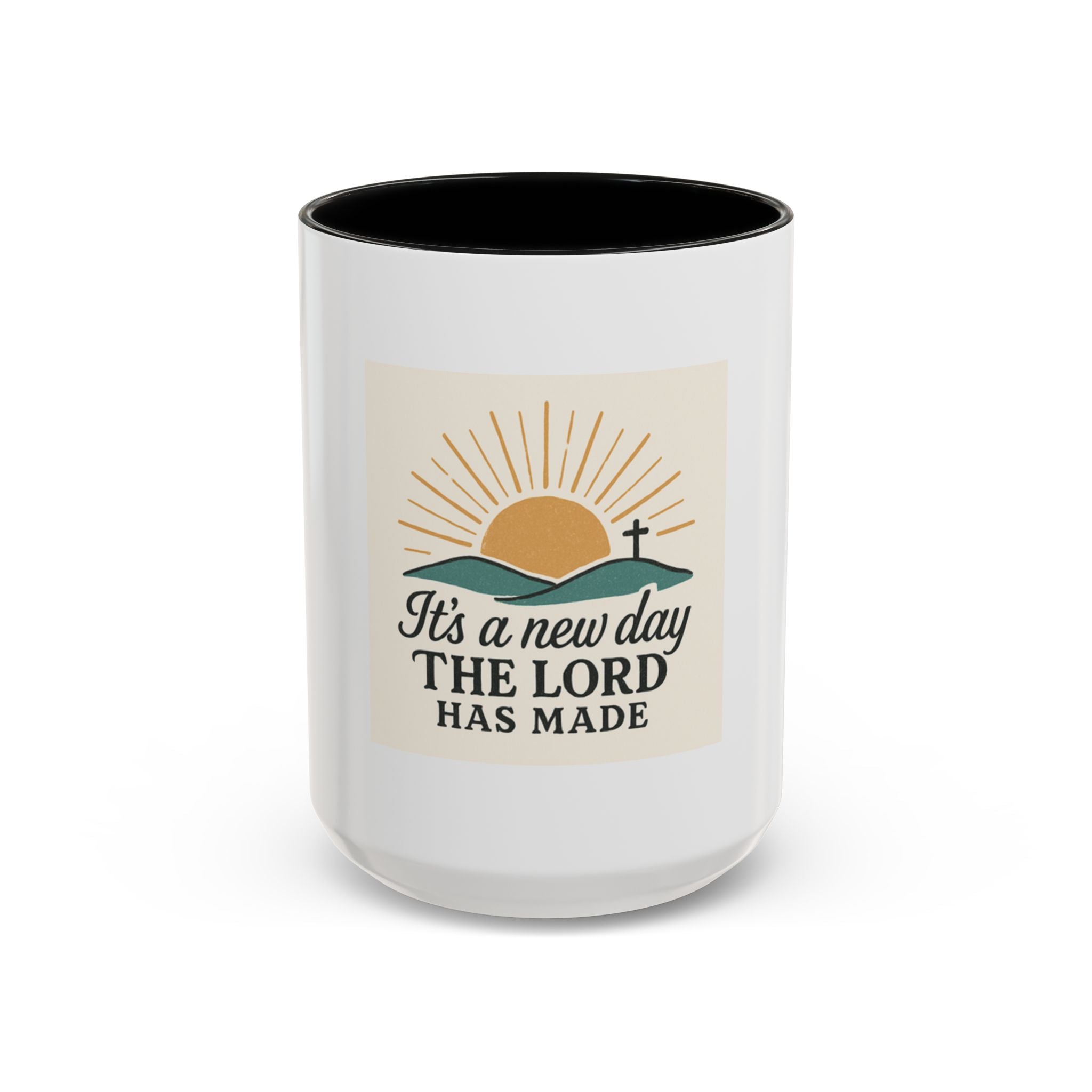 Inspirational Coffee Mug with Sunrise Design, Christian Gift Mug, It's a New Day, Joyful Morning Cup, Perfect for Encouragement