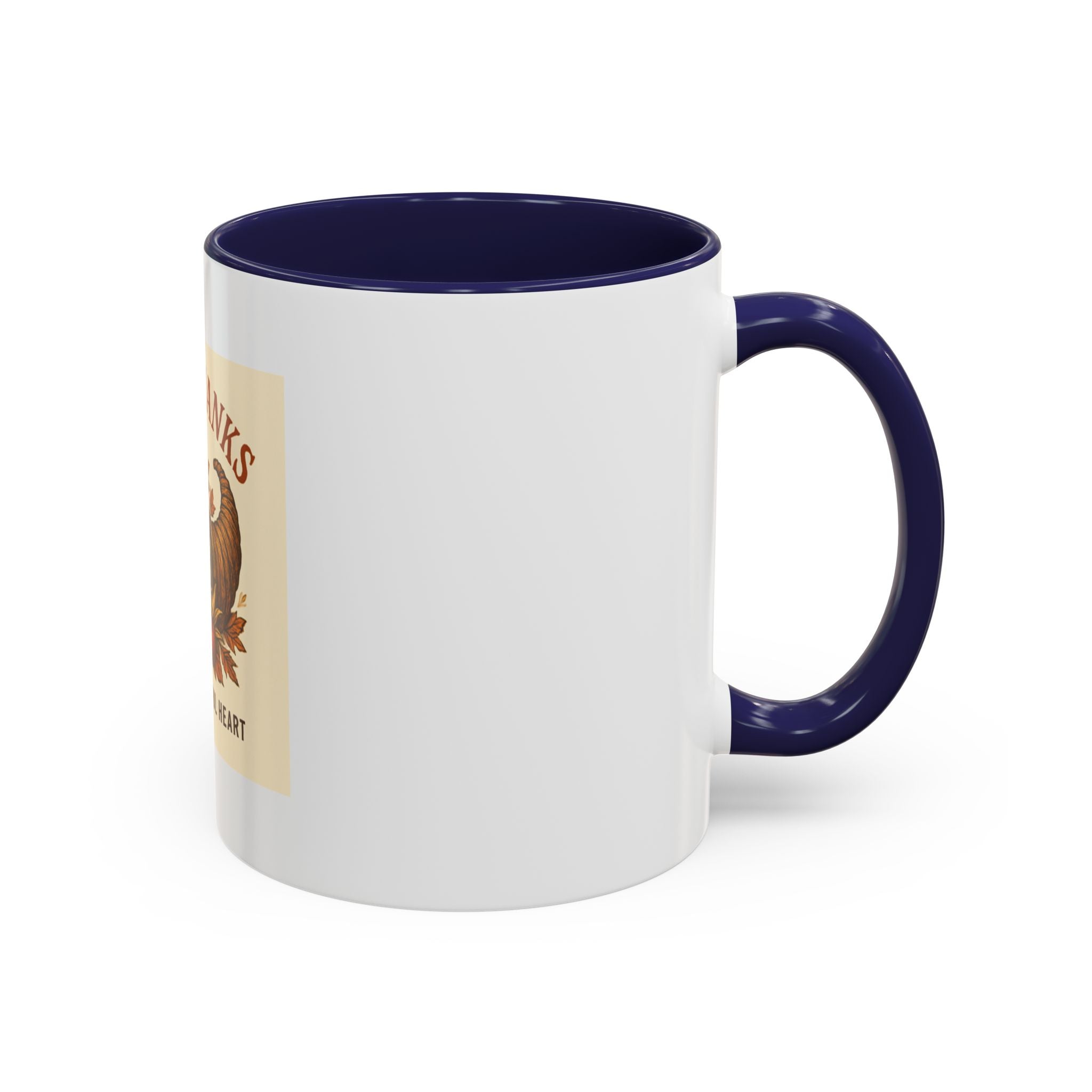 Thanksgiving Accent Coffee Mug | Grateful Heart Mug | Fall Decor | Seasonal Gift | Hot Beverage Cup | Harvest Celebration