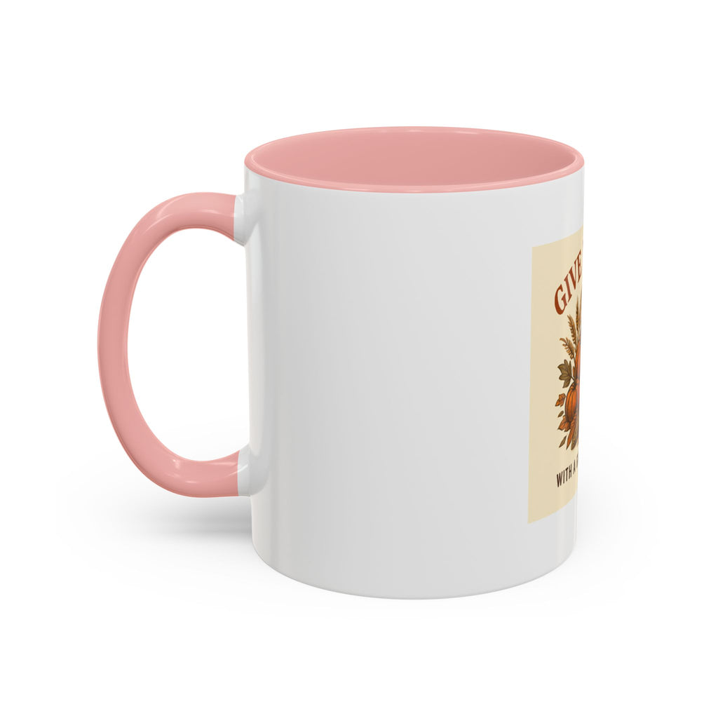 Thanksgiving Accent Coffee Mug | Grateful Heart Mug | Fall Decor | Seasonal Gift | Hot Beverage Cup | Harvest Celebration