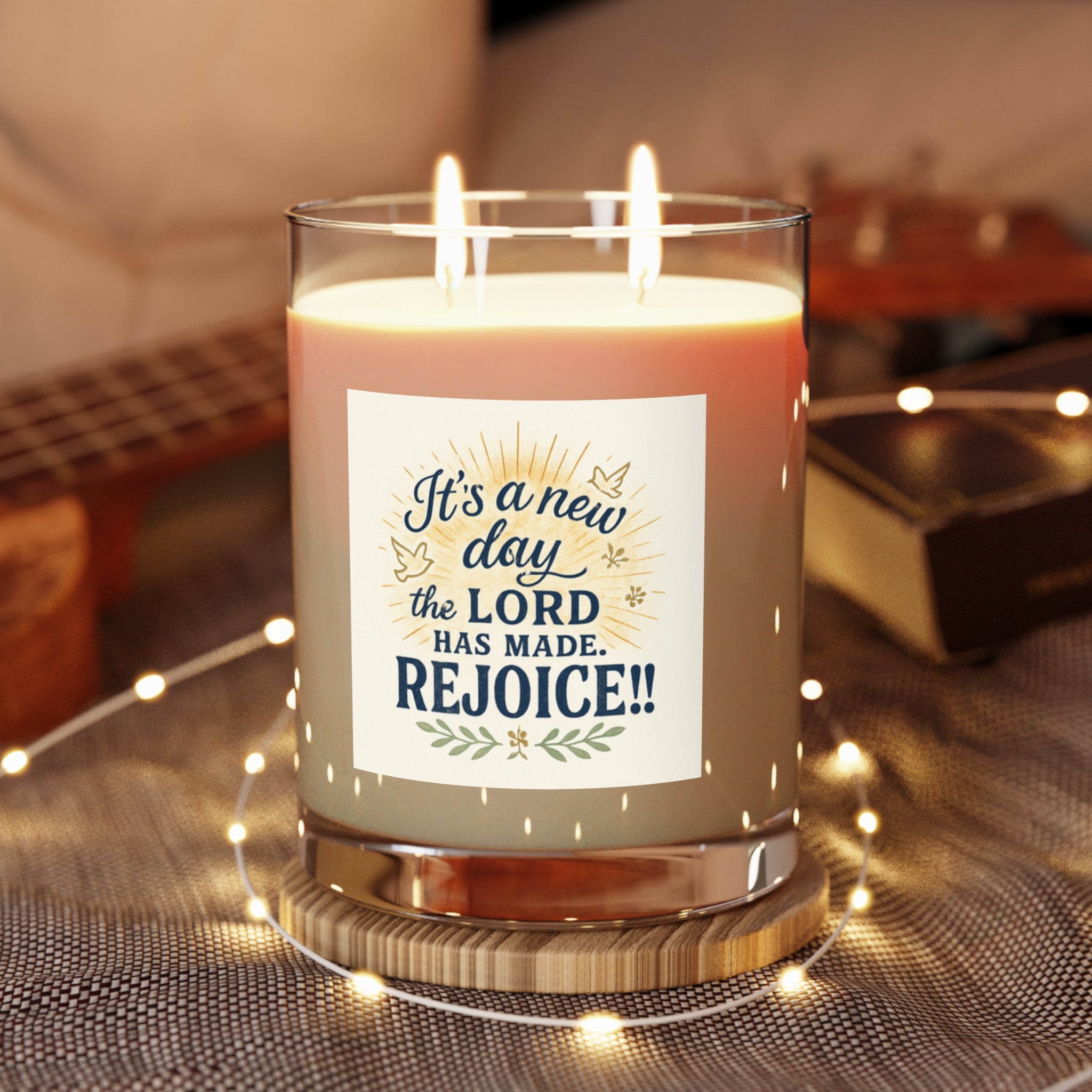 Inspirational Scented Candle - "It's a New Day the Lord Has Made!" - 11oz Glass Candle for Relaxation.