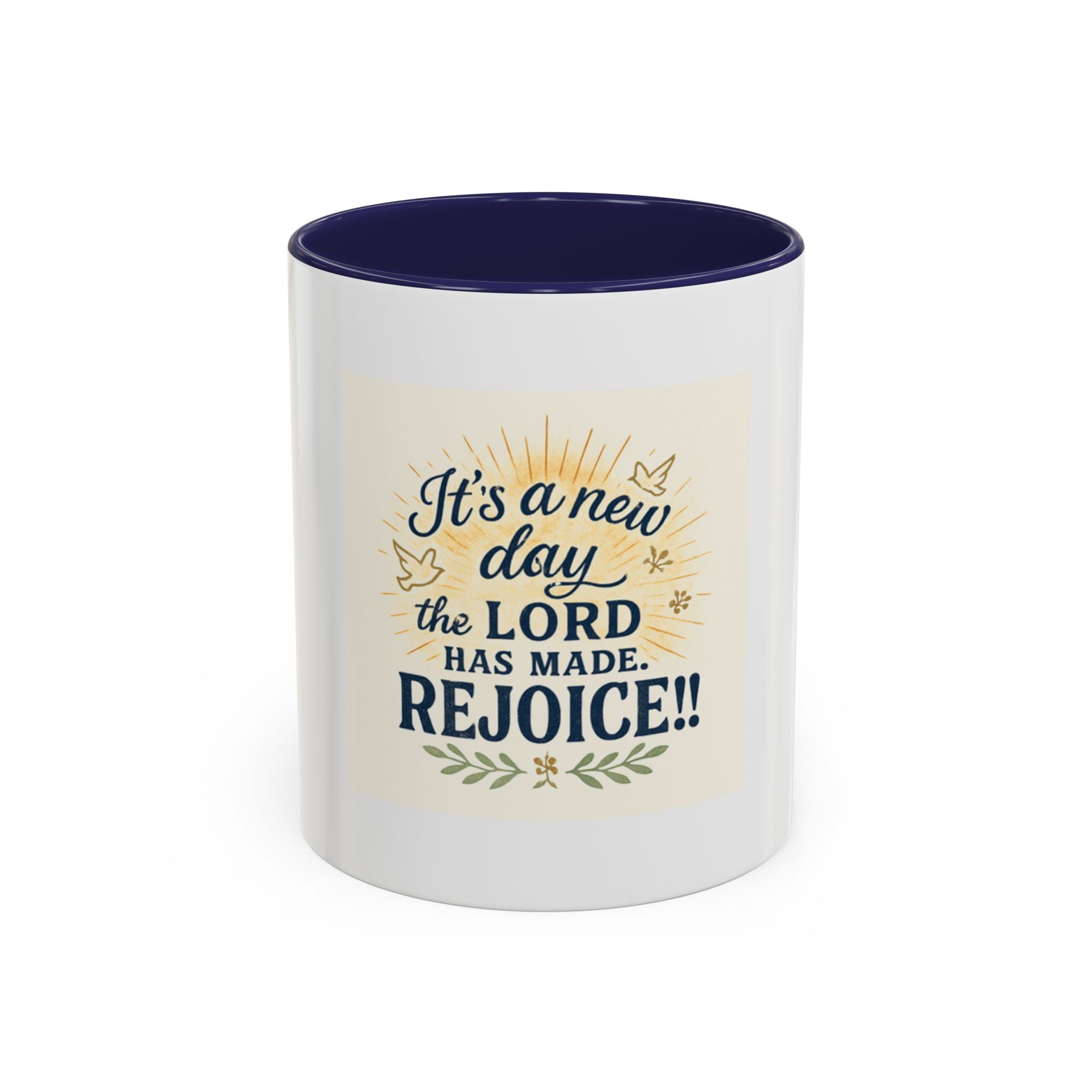 Inspirational Coffee Mug - "It's a New Day, Rejoice!" - Motivational Gift for Coffee Lovers, Faith & Daily Joy for home or office.