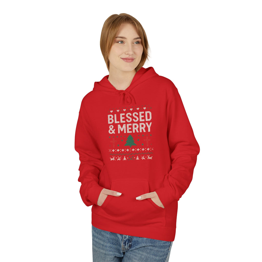 Blessed & Merry Christmas Sweatshirt – Faith-Inspired Holiday Hoodie