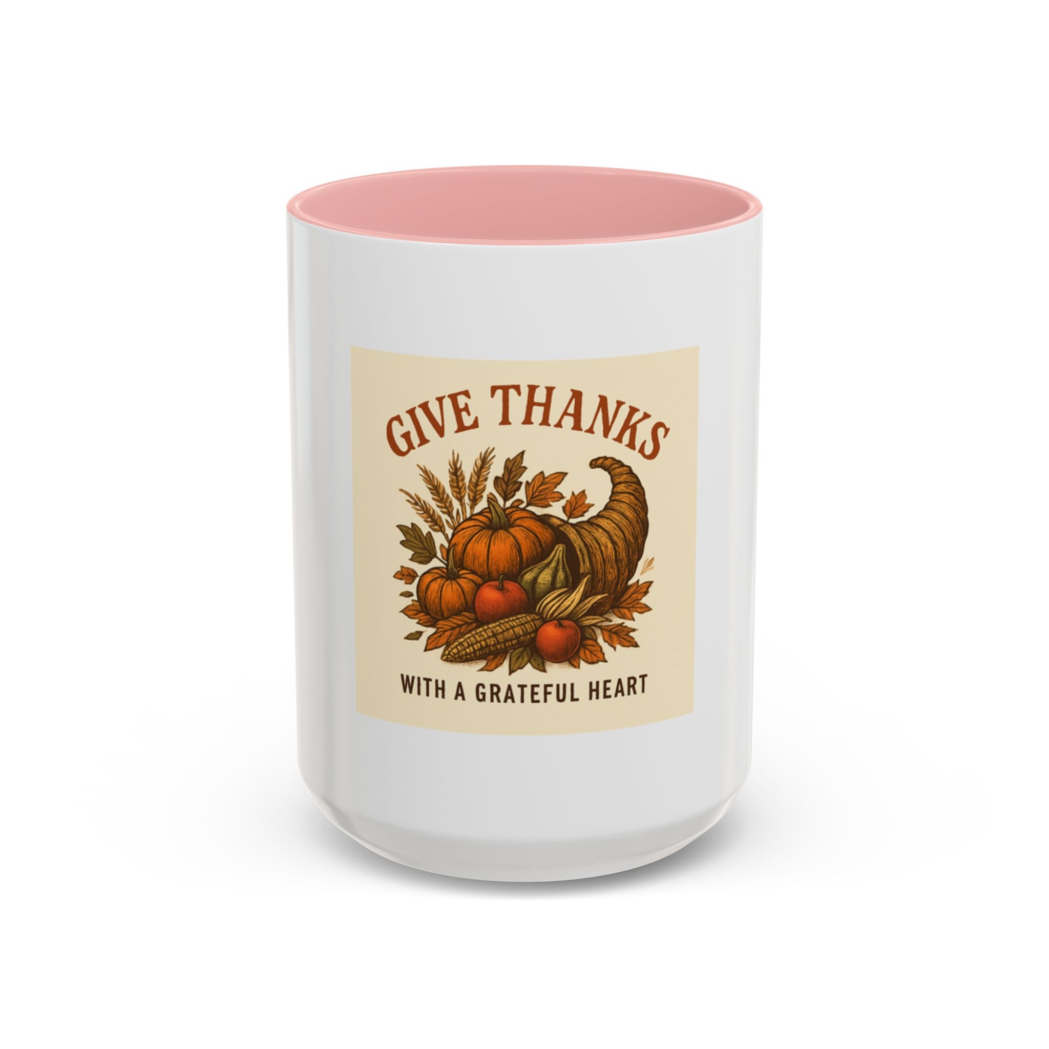 Thanksgiving Accent Coffee Mug | Grateful Heart Mug | Fall Decor | Seasonal Gift | Hot Beverage Cup | Harvest Celebration
