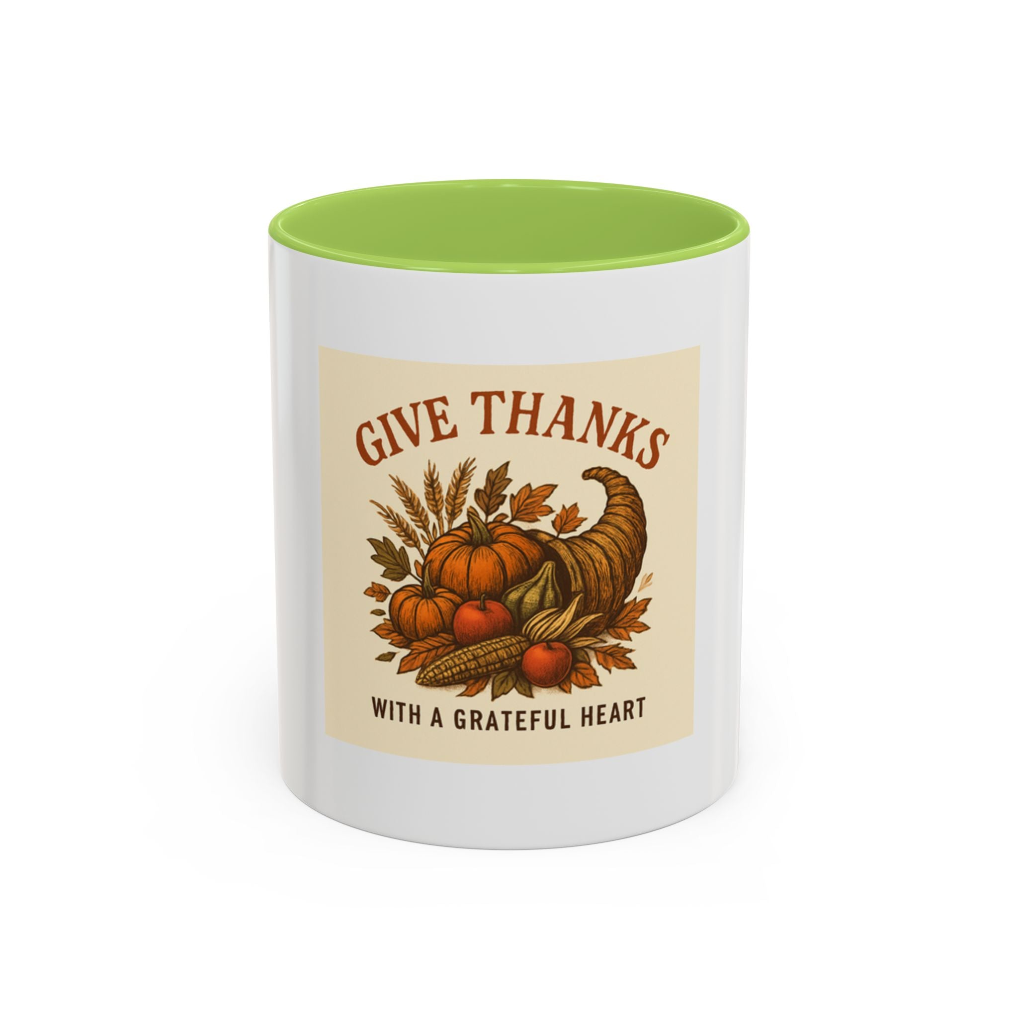Thanksgiving Accent Coffee Mug | Grateful Heart Mug | Fall Decor | Seasonal Gift | Hot Beverage Cup | Harvest Celebration
