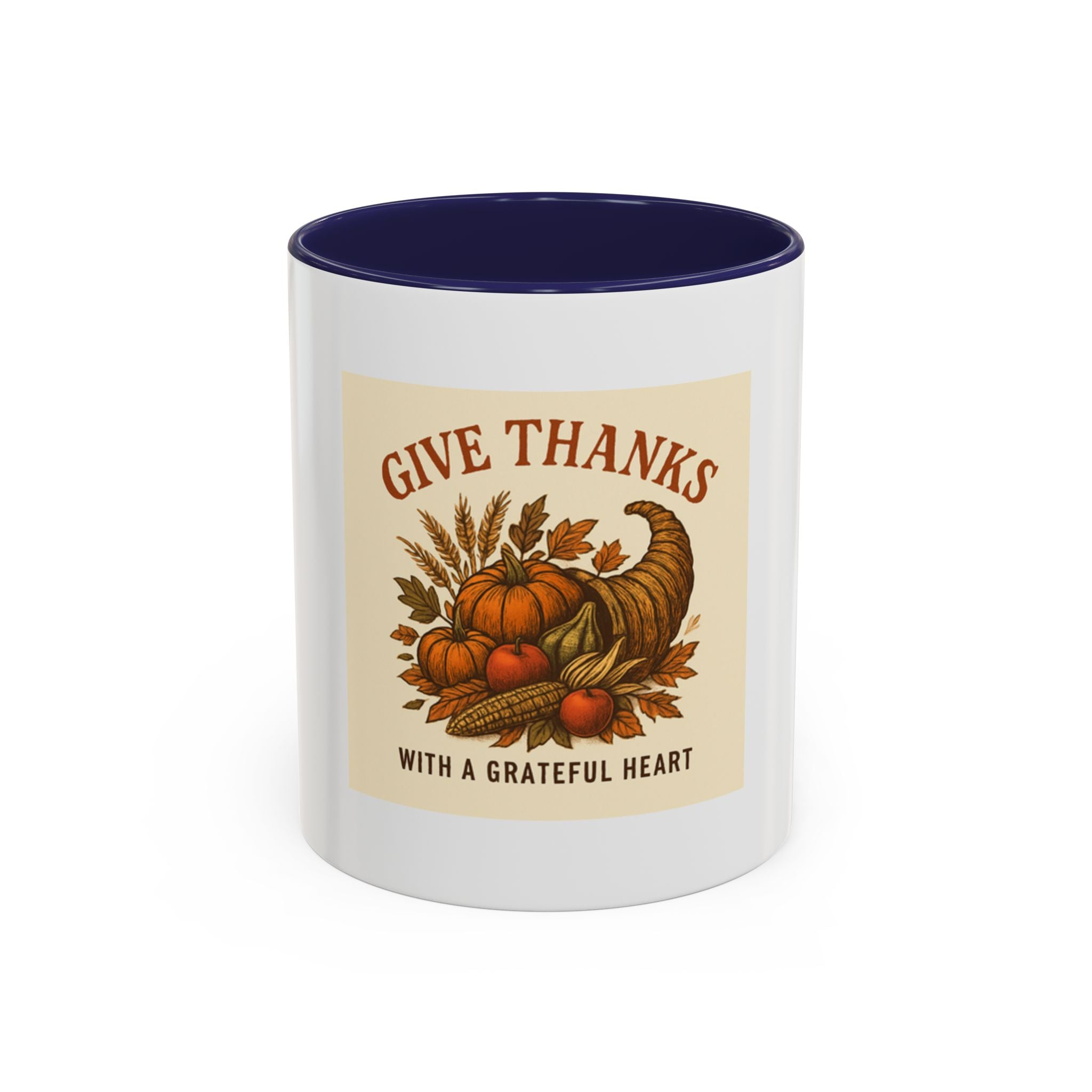 Thanksgiving Accent Coffee Mug | Grateful Heart Mug | Fall Decor | Seasonal Gift | Hot Beverage Cup | Harvest Celebration