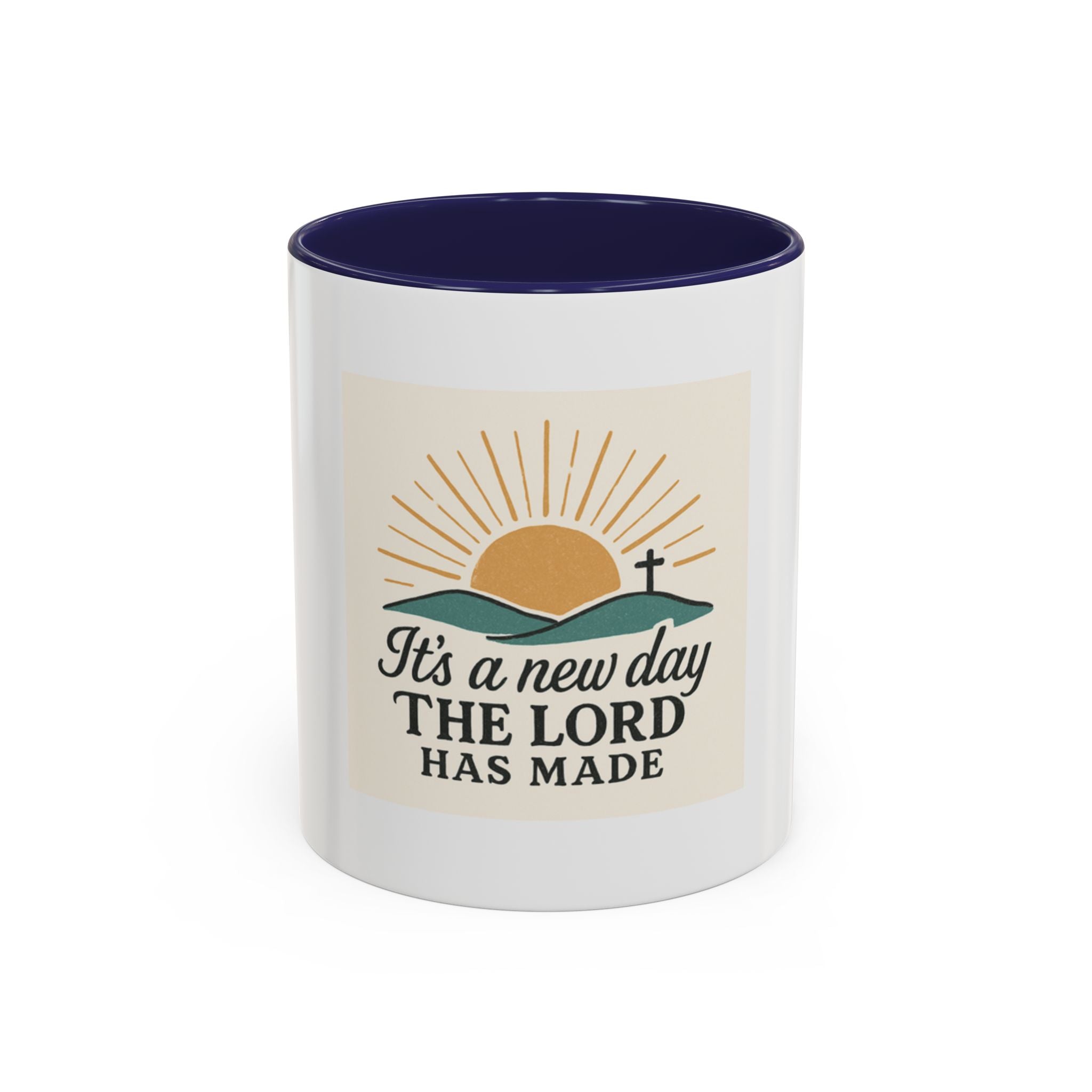 Inspirational Coffee Mug with Sunrise Design, Christian Gift Mug, It's a New Day, Joyful Morning Cup, Perfect for Encouragement