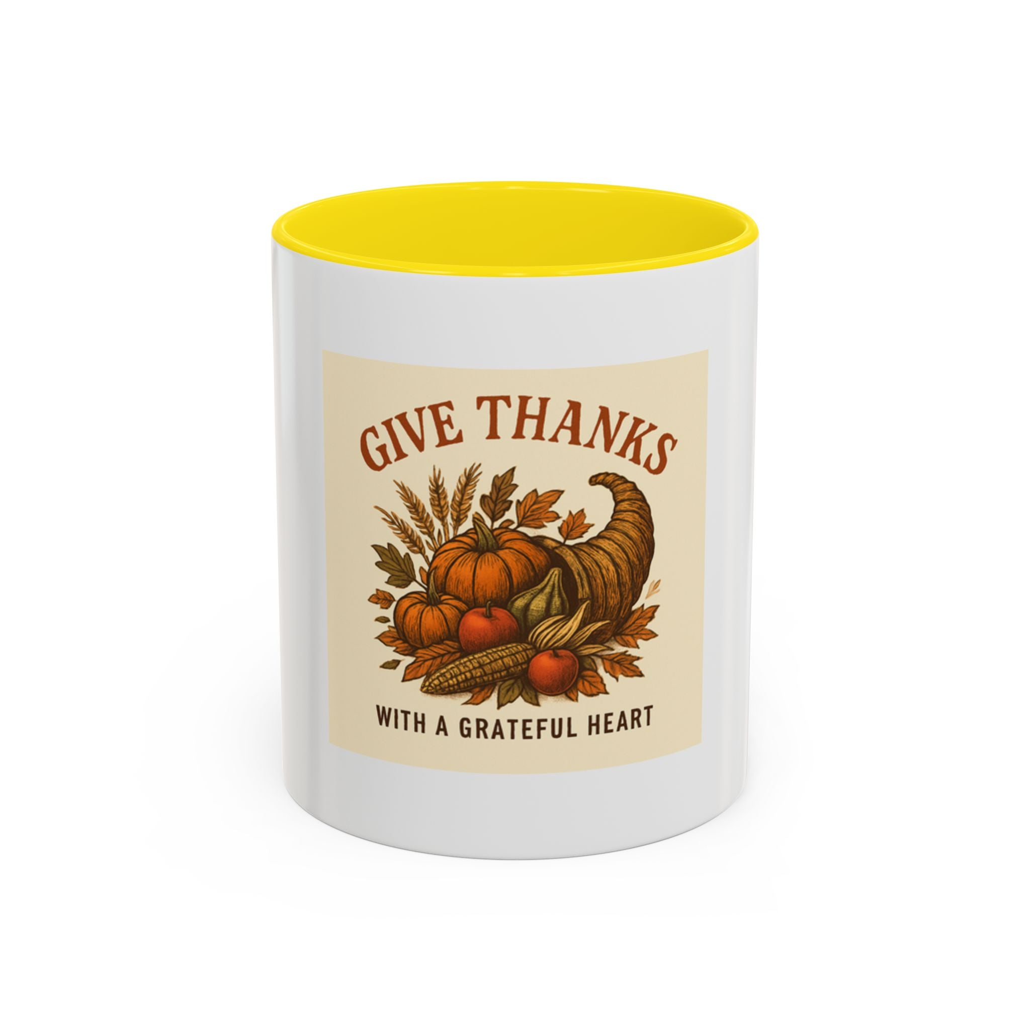 Thanksgiving Accent Coffee Mug | Grateful Heart Mug | Fall Decor | Seasonal Gift | Hot Beverage Cup | Harvest Celebration