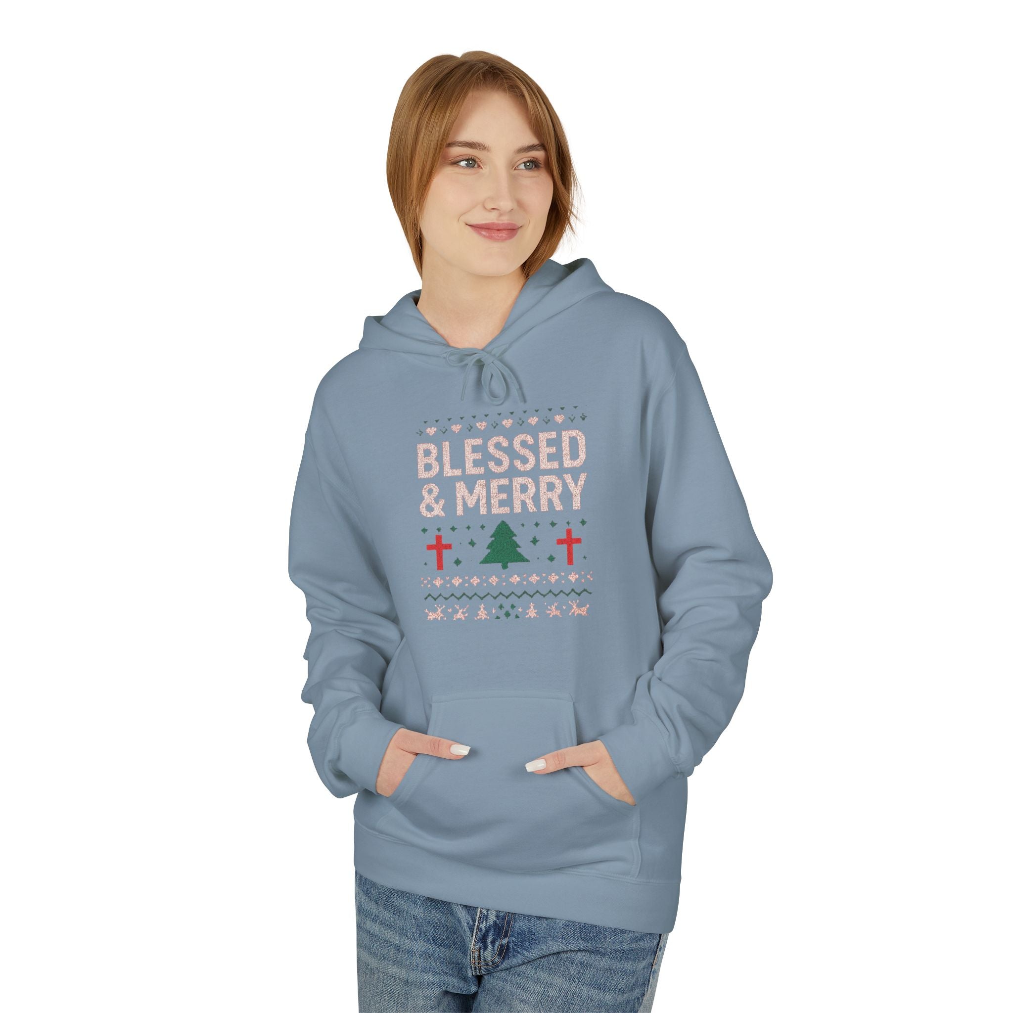 Blessed & Merry Christmas Sweatshirt – Faith-Inspired Holiday Hoodie