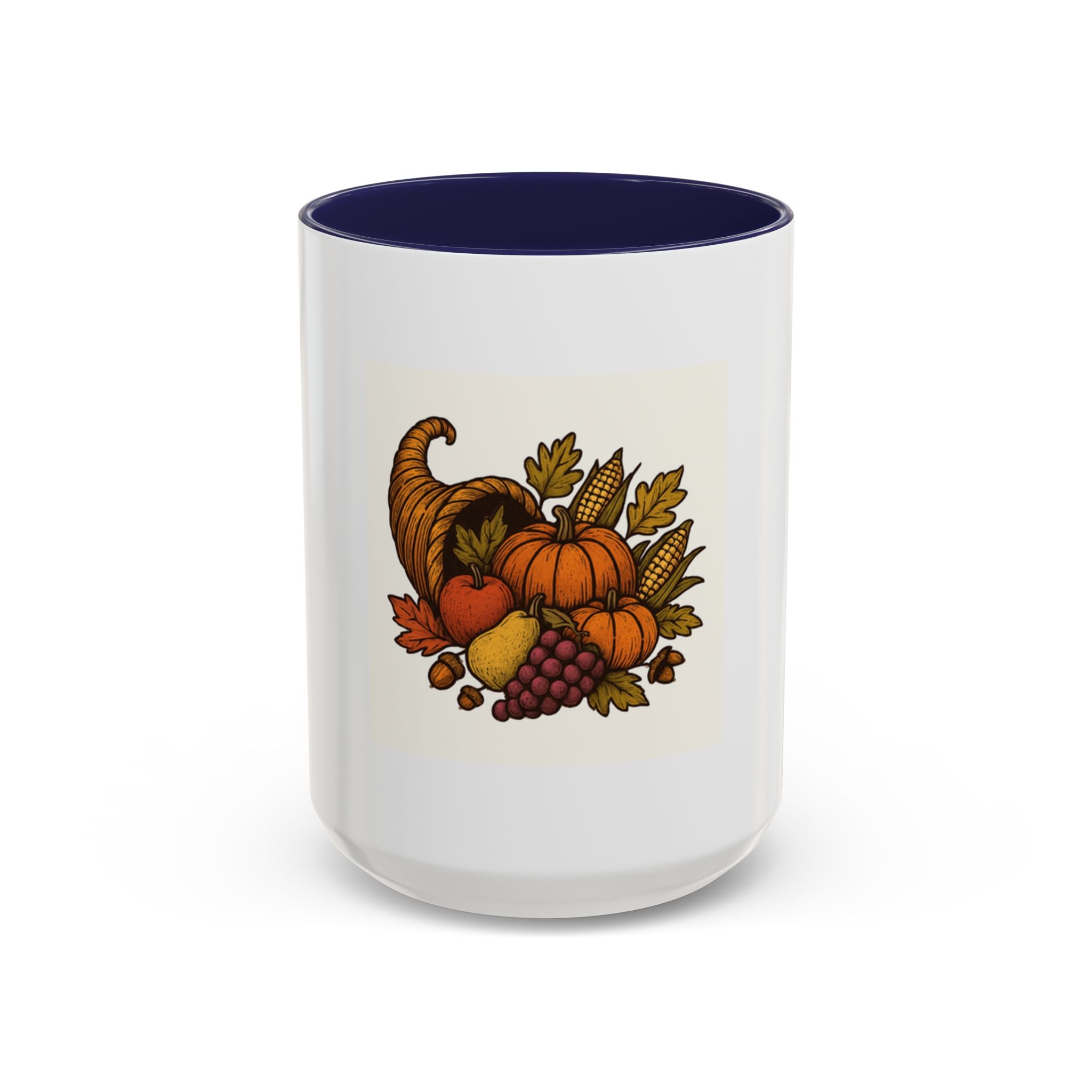 Thanksgiving Cornucopia Accent Coffee Mug Harvest Celebration