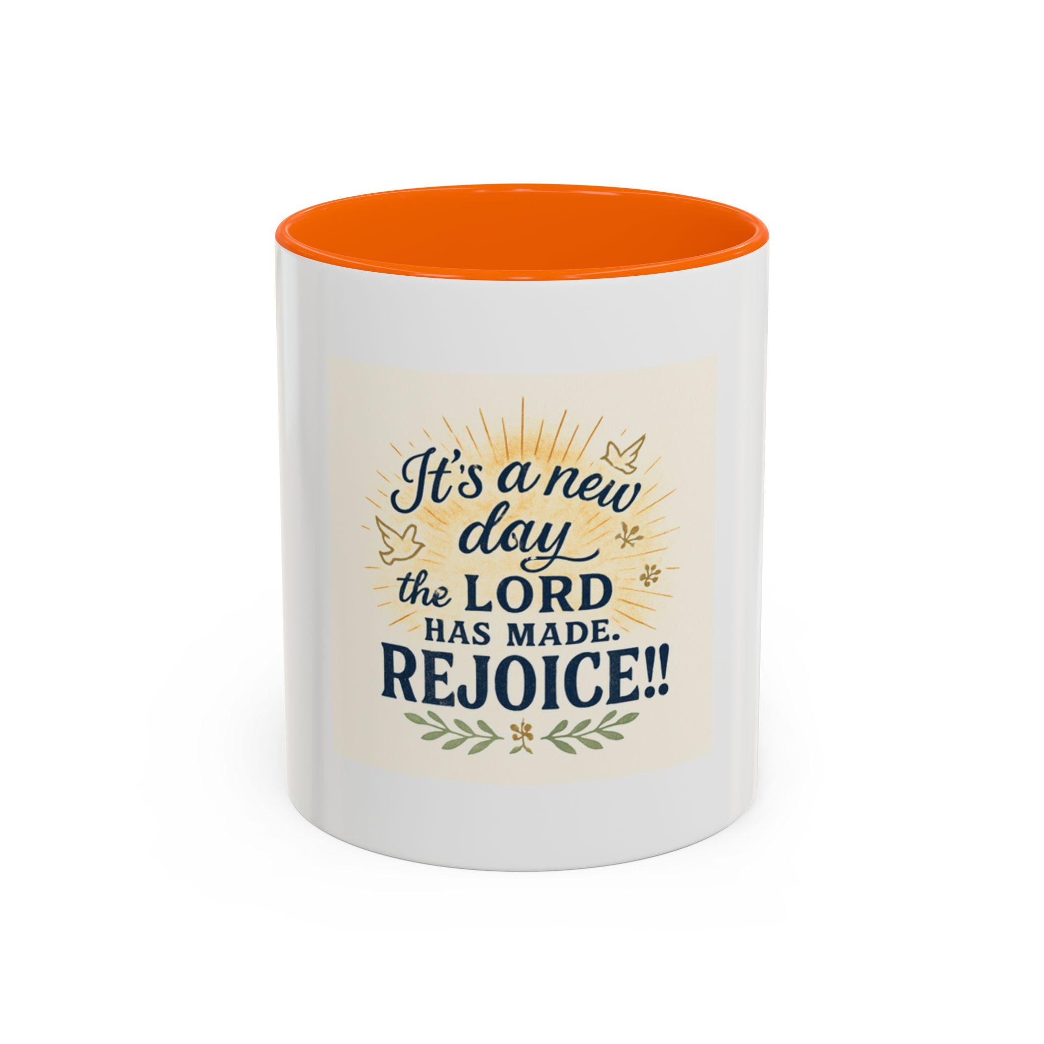Inspirational Coffee Mug - "It's a New Day, Rejoice!" - Motivational Gift for Coffee Lovers, Faith & Daily Joy for home or office.