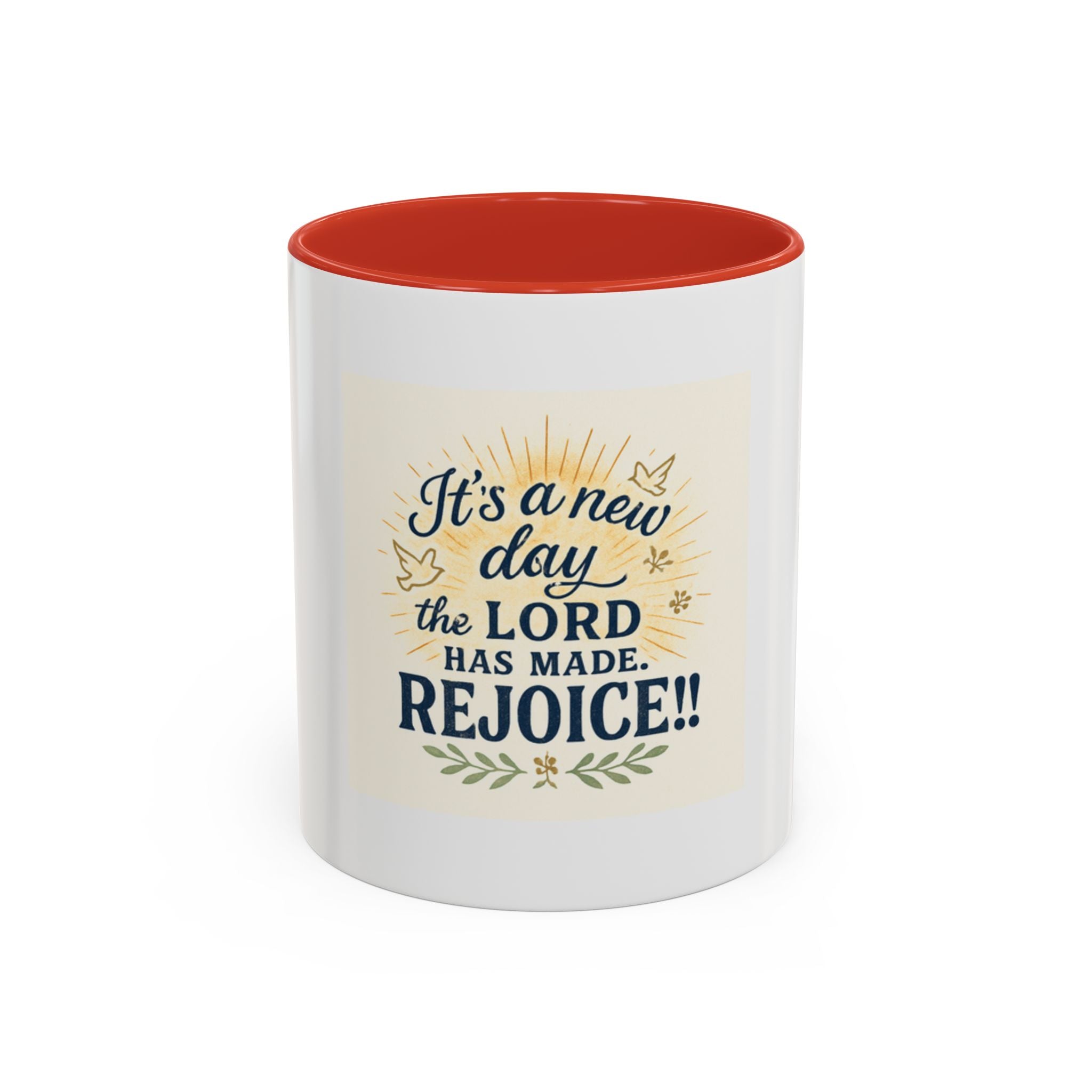 Inspirational Coffee Mug - "It's a New Day, Rejoice!" - Motivational Gift for Coffee Lovers, Faith & Daily Joy for home or office.