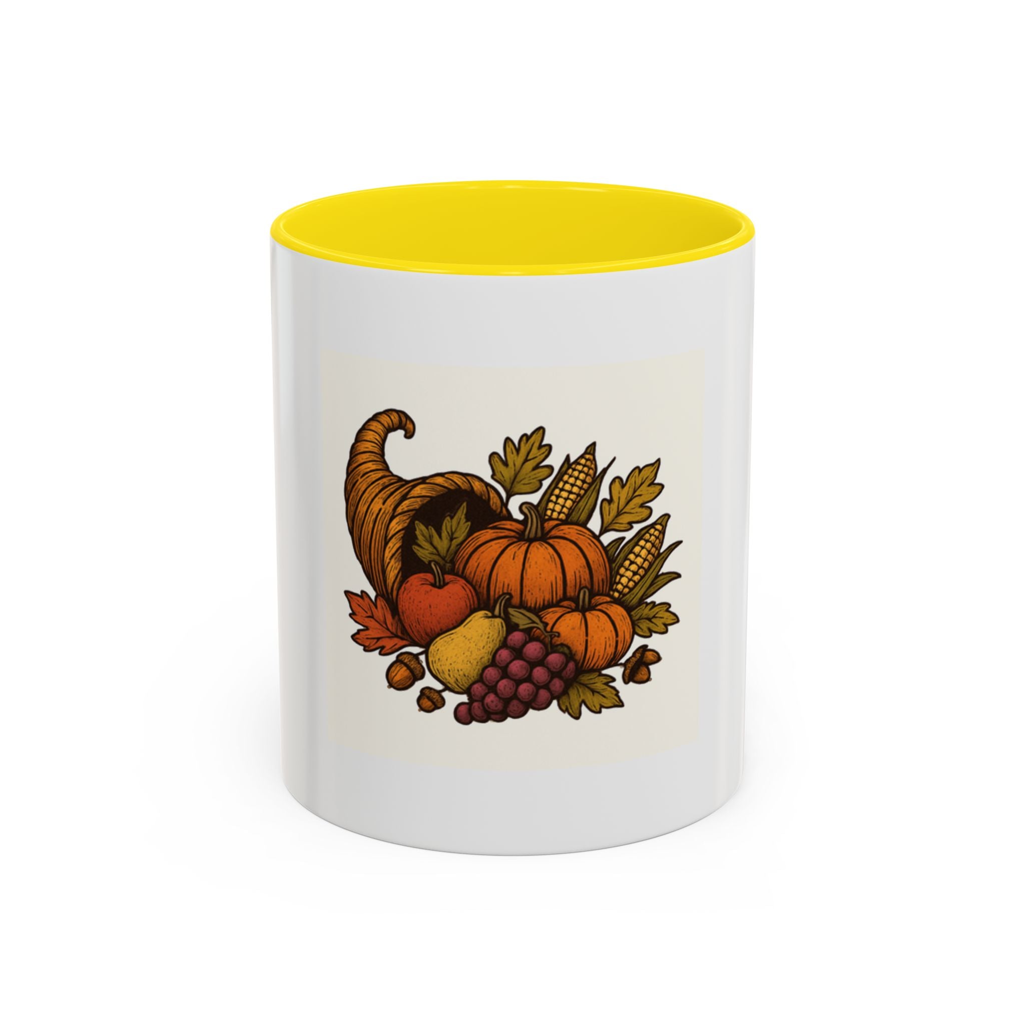 Thanksgiving Cornucopia Accent Coffee Mug Harvest Celebration