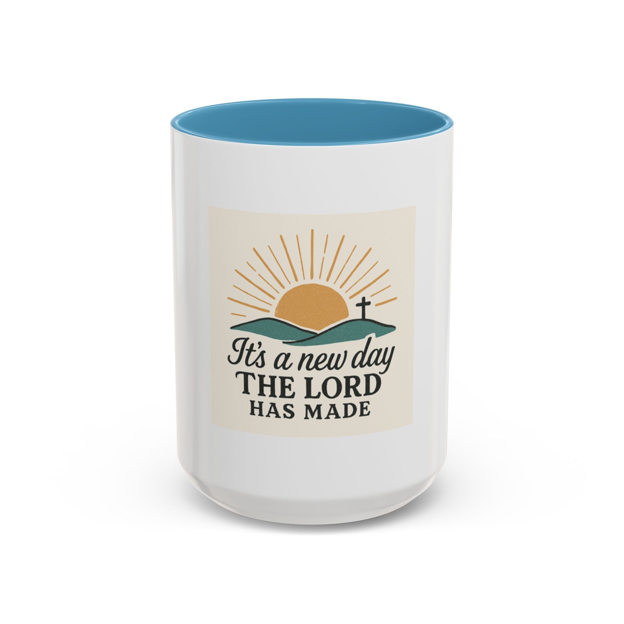 Inspirational Coffee Mug with Sunrise Design, Christian Gift Mug, It's a New Day, Joyful Morning Cup, Perfect for Encouragement