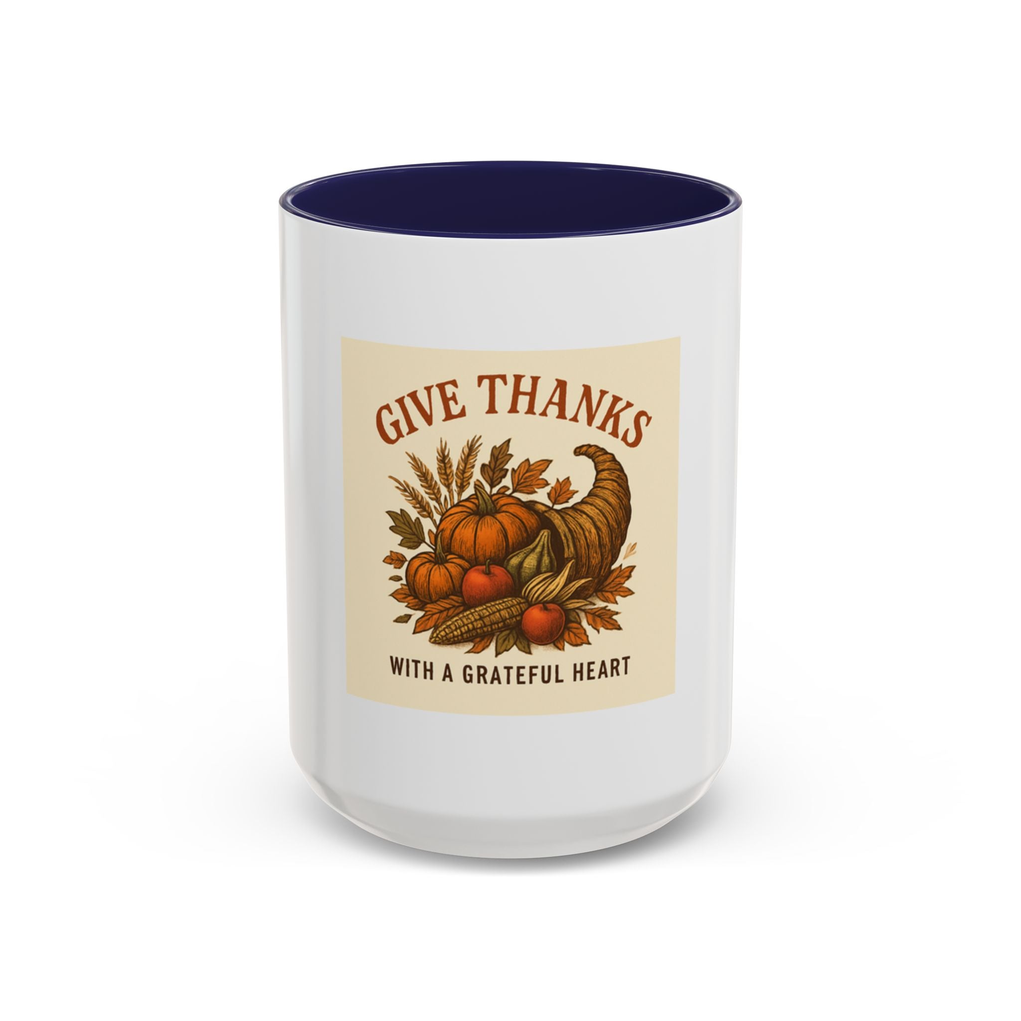 Thanksgiving Accent Coffee Mug | Grateful Heart Mug | Fall Decor | Seasonal Gift | Hot Beverage Cup | Harvest Celebration