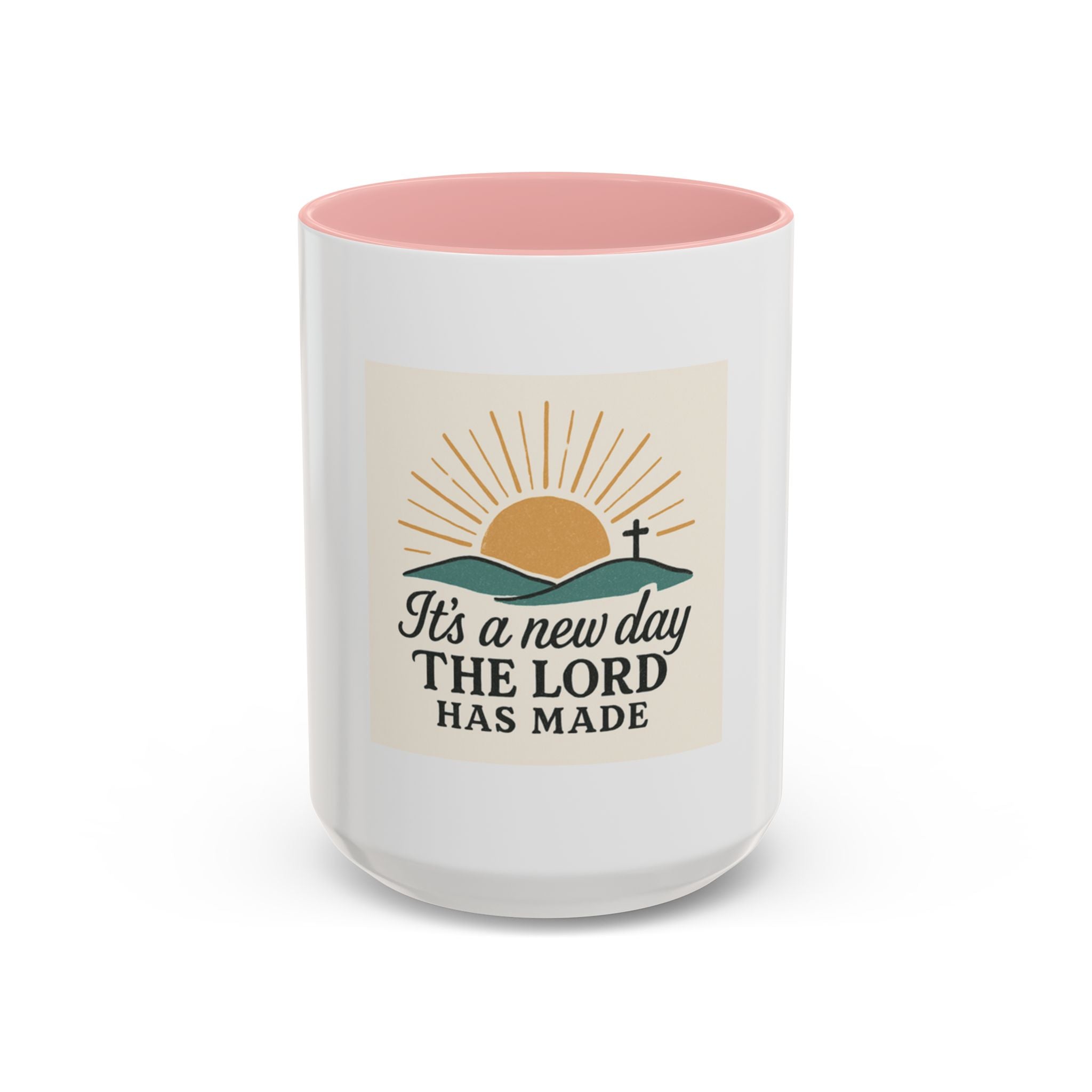 Inspirational Coffee Mug with Sunrise Design, Christian Gift Mug, It's a New Day, Joyful Morning Cup, Perfect for Encouragement