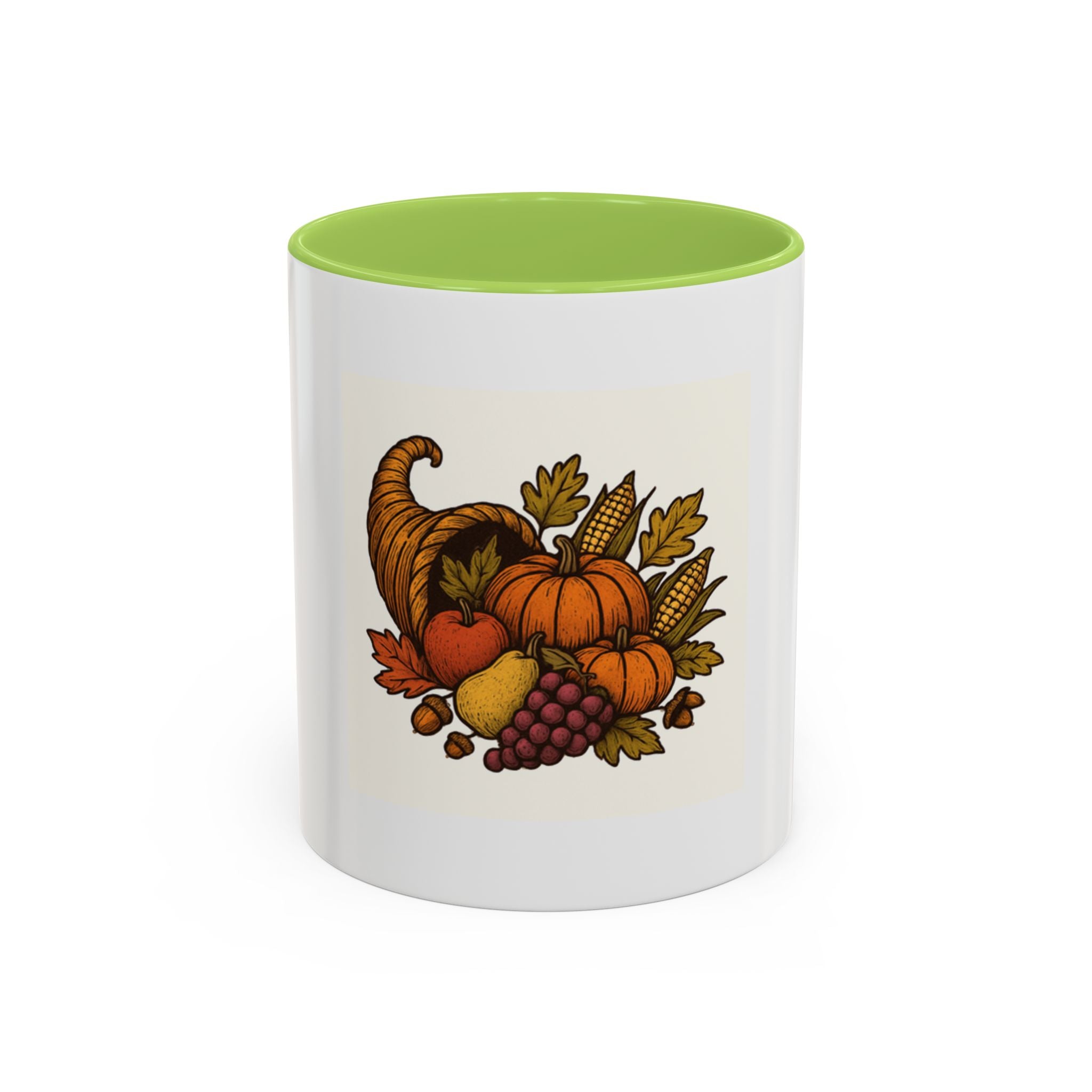Thanksgiving Cornucopia Accent Coffee Mug Harvest Celebration