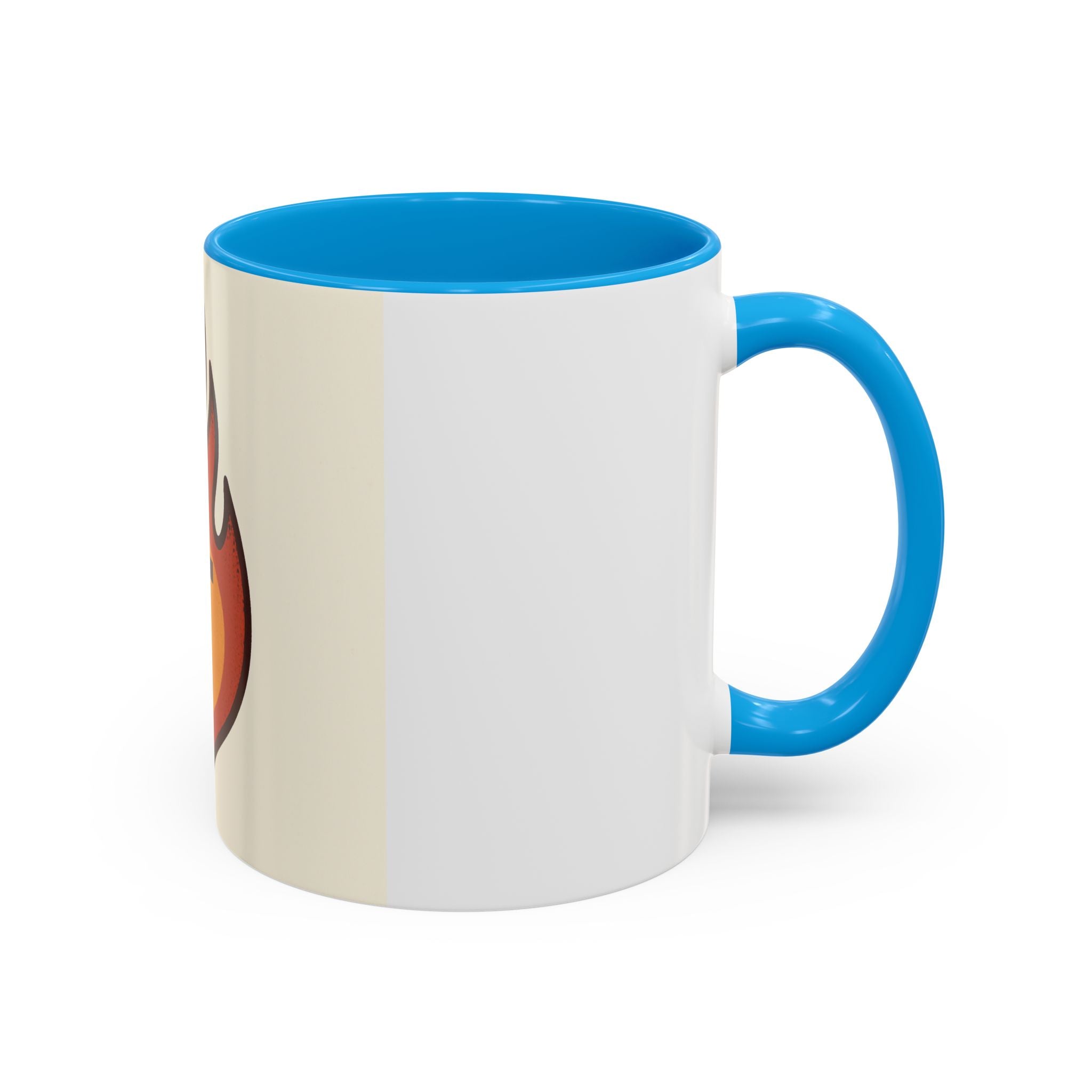 Faith-Inspired Colorful Mug with Flame Design