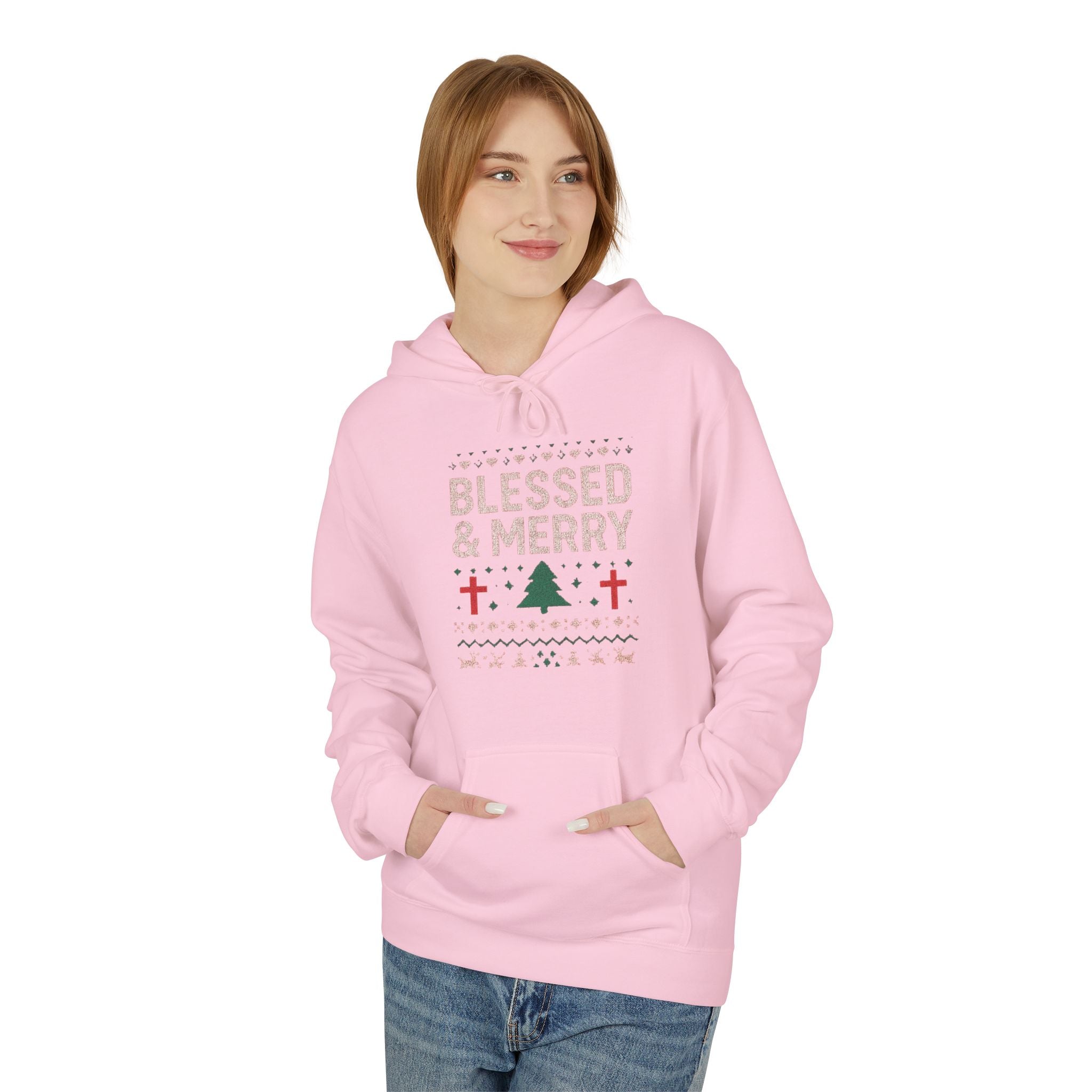 Blessed & Merry Christmas Sweatshirt – Faith-Inspired Holiday Hoodie