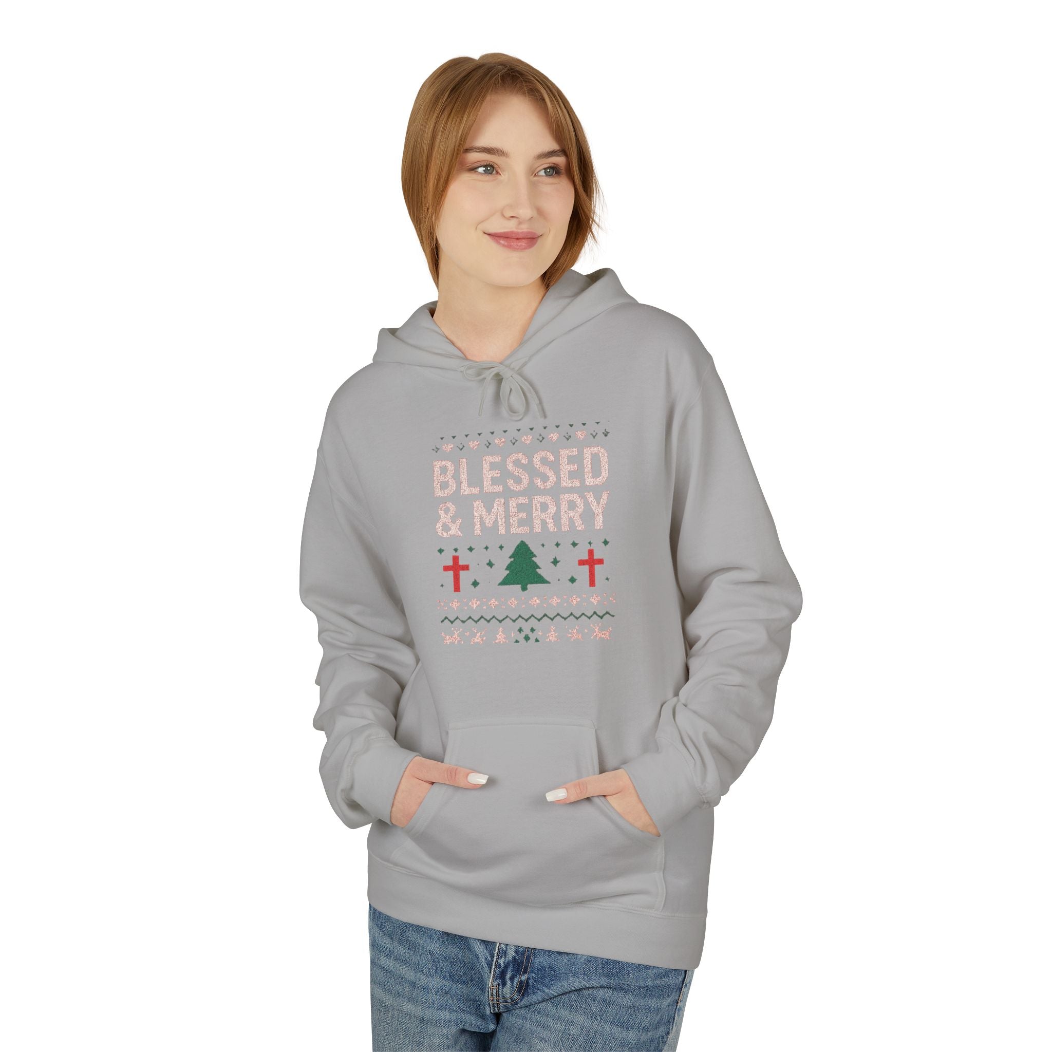 Blessed & Merry Christmas Sweatshirt – Faith-Inspired Holiday Hoodie