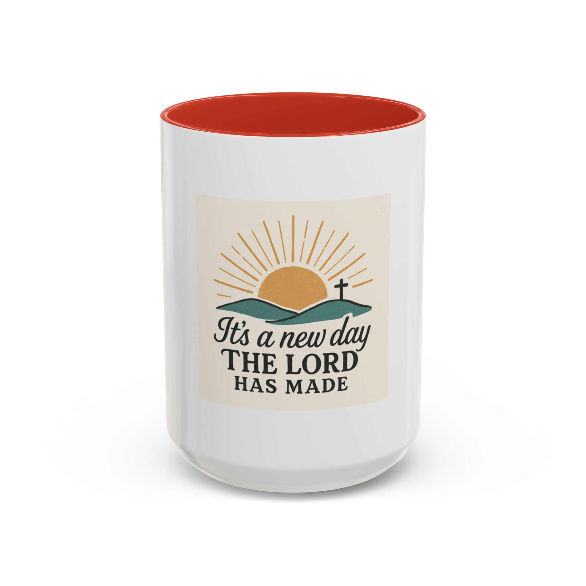 Inspirational Coffee Mug with Sunrise Design, Christian Gift Mug, It's a New Day, Joyful Morning Cup, Perfect for Encouragement
