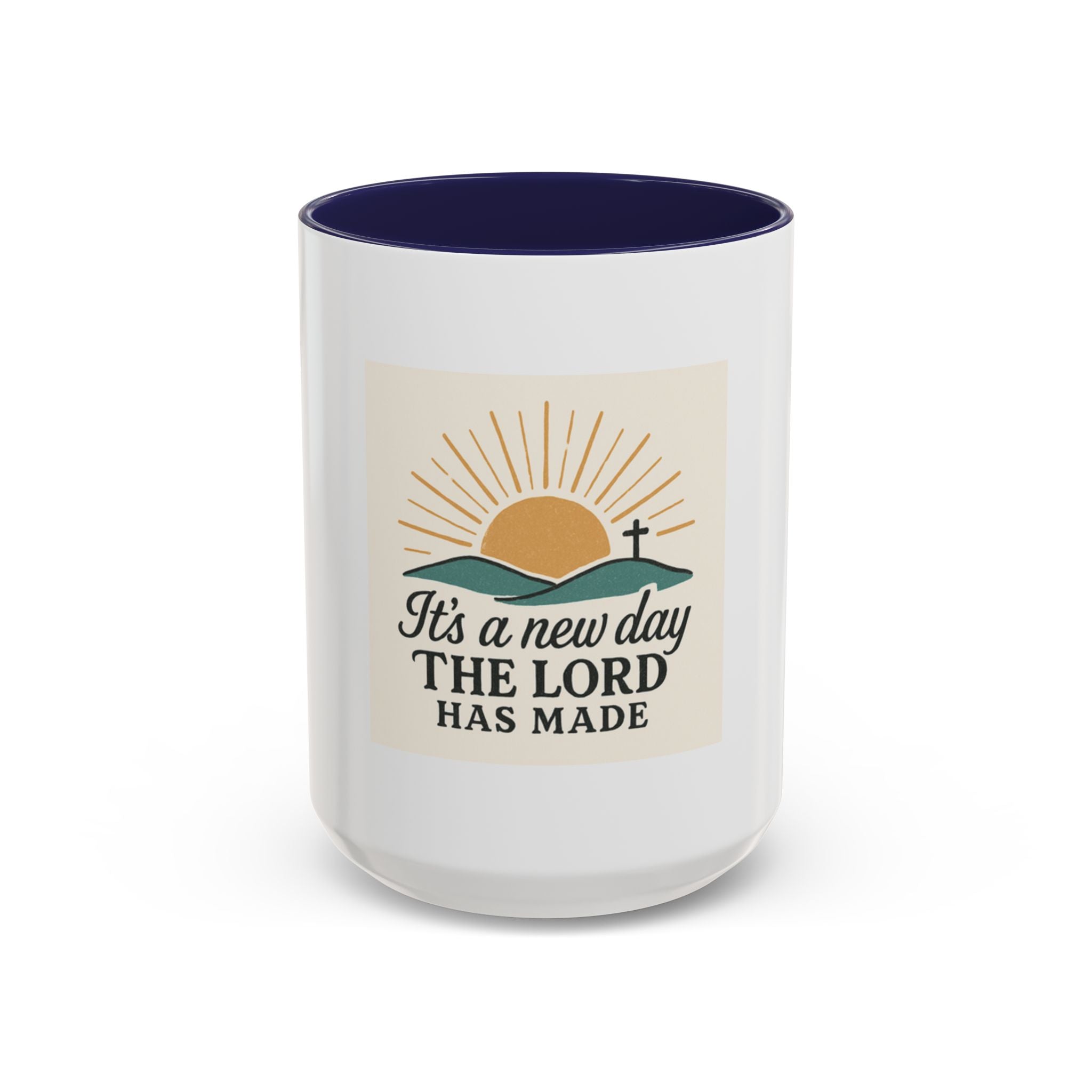 Inspirational Coffee Mug with Sunrise Design, Christian Gift Mug, It's a New Day, Joyful Morning Cup, Perfect for Encouragement